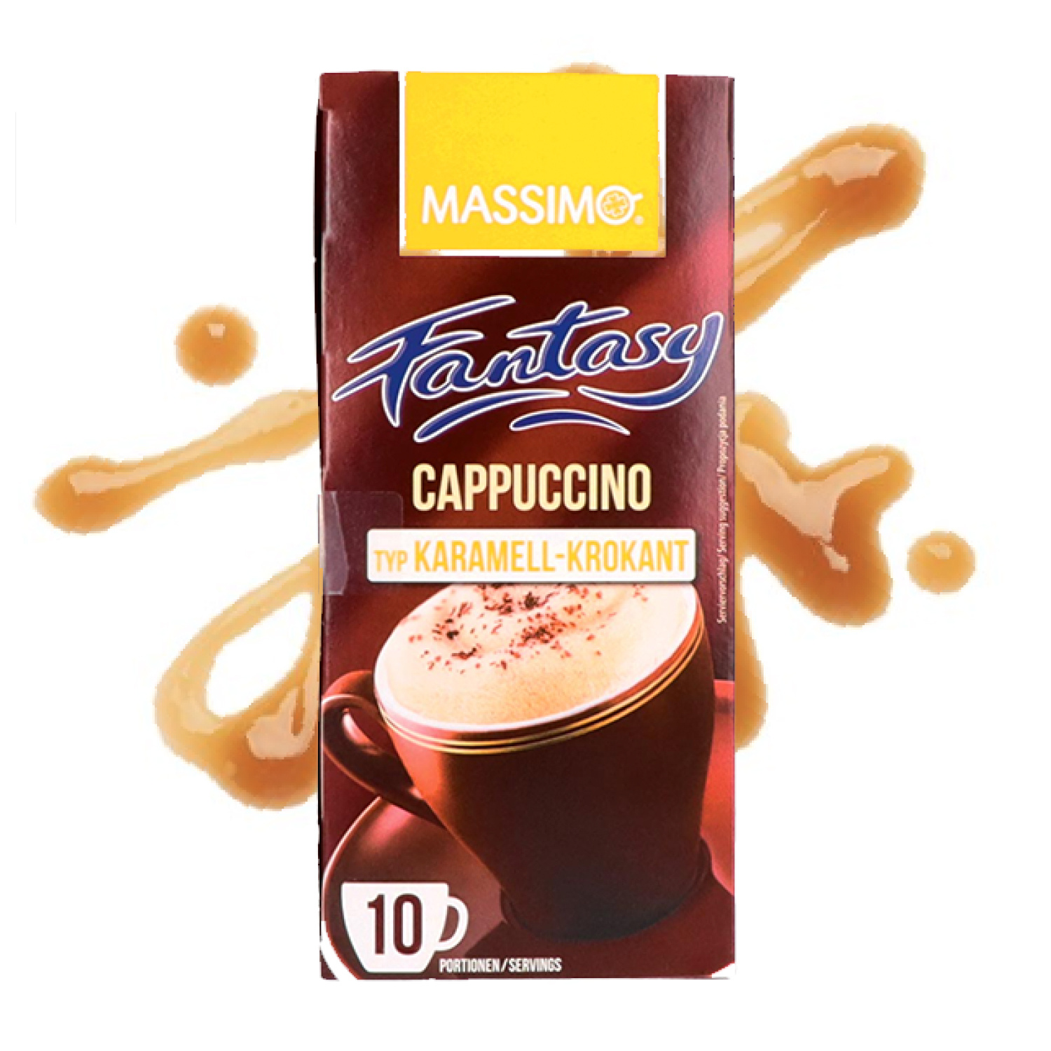 Massimo Cappuccino Caramel Crunch, Flavored Beverage Powder With Instant Cappuccino Powder With Caramel Flavor