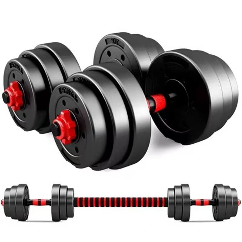 TEMU Fascia da 20Kg, Set multifunzionale 2-in-1 regolabile di manubri e barre, Attrezzatura fitness, Allenamento della , per a casa e in palestra.