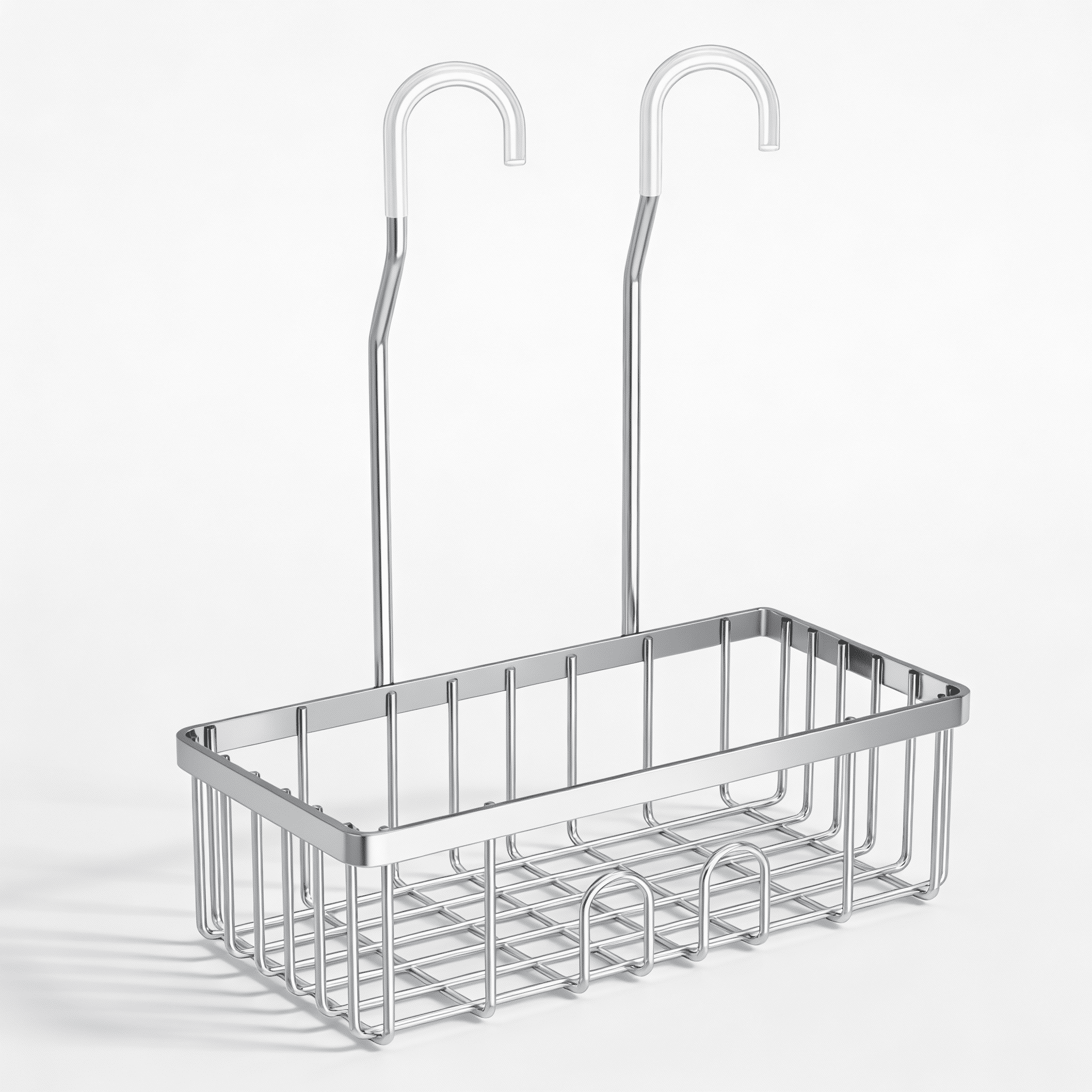 TEMU Estantería de Baño Adhesiva Sin Taladro Organizador Ducha y Cocina Cesta Metálica con Ganchos Resistente