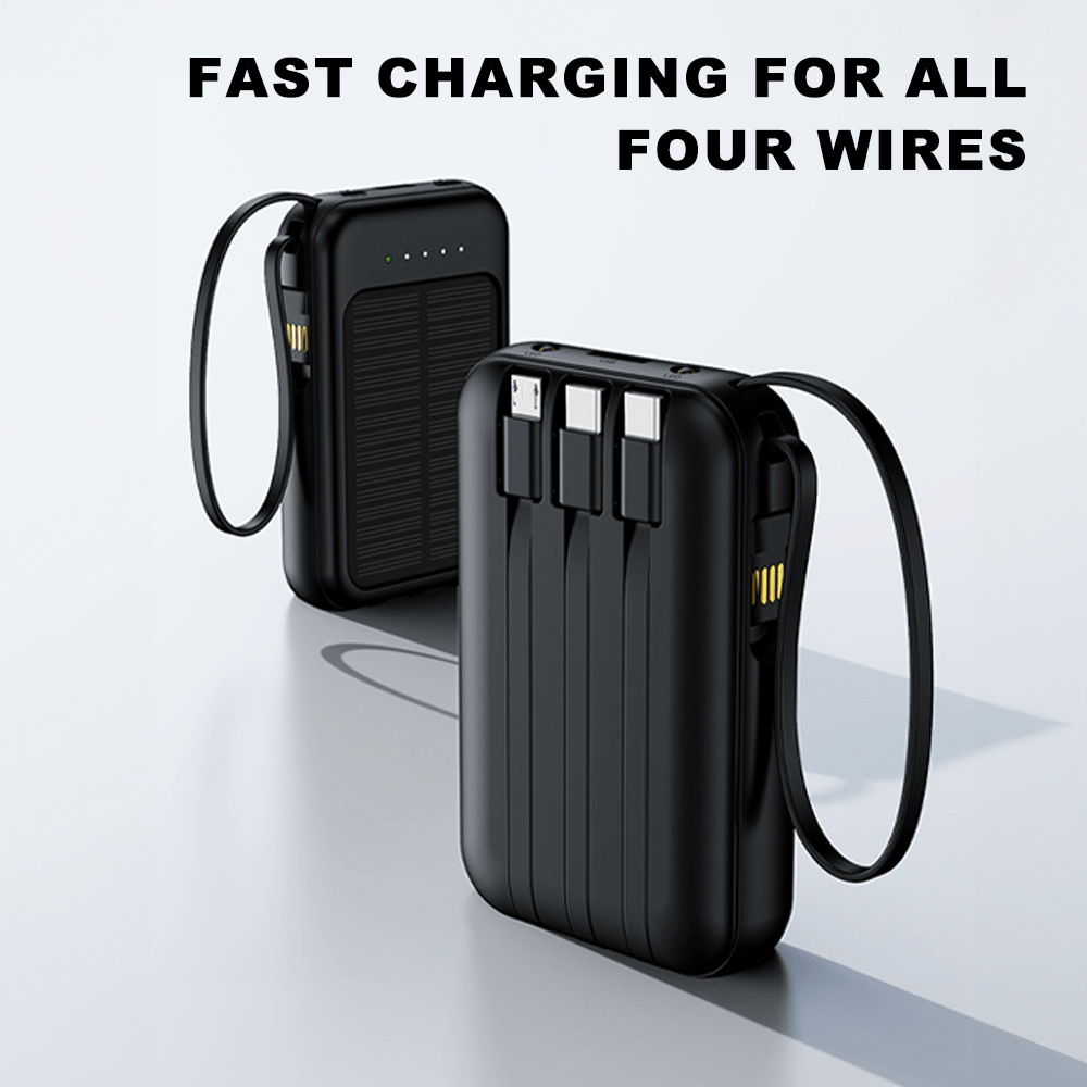 E-shop 20000mAh Solar Powerbank, tragbares externes Backup, Dual-USB- & Taschenlampe, universelle Powerbank für alle Handys & Elektronikgeräte