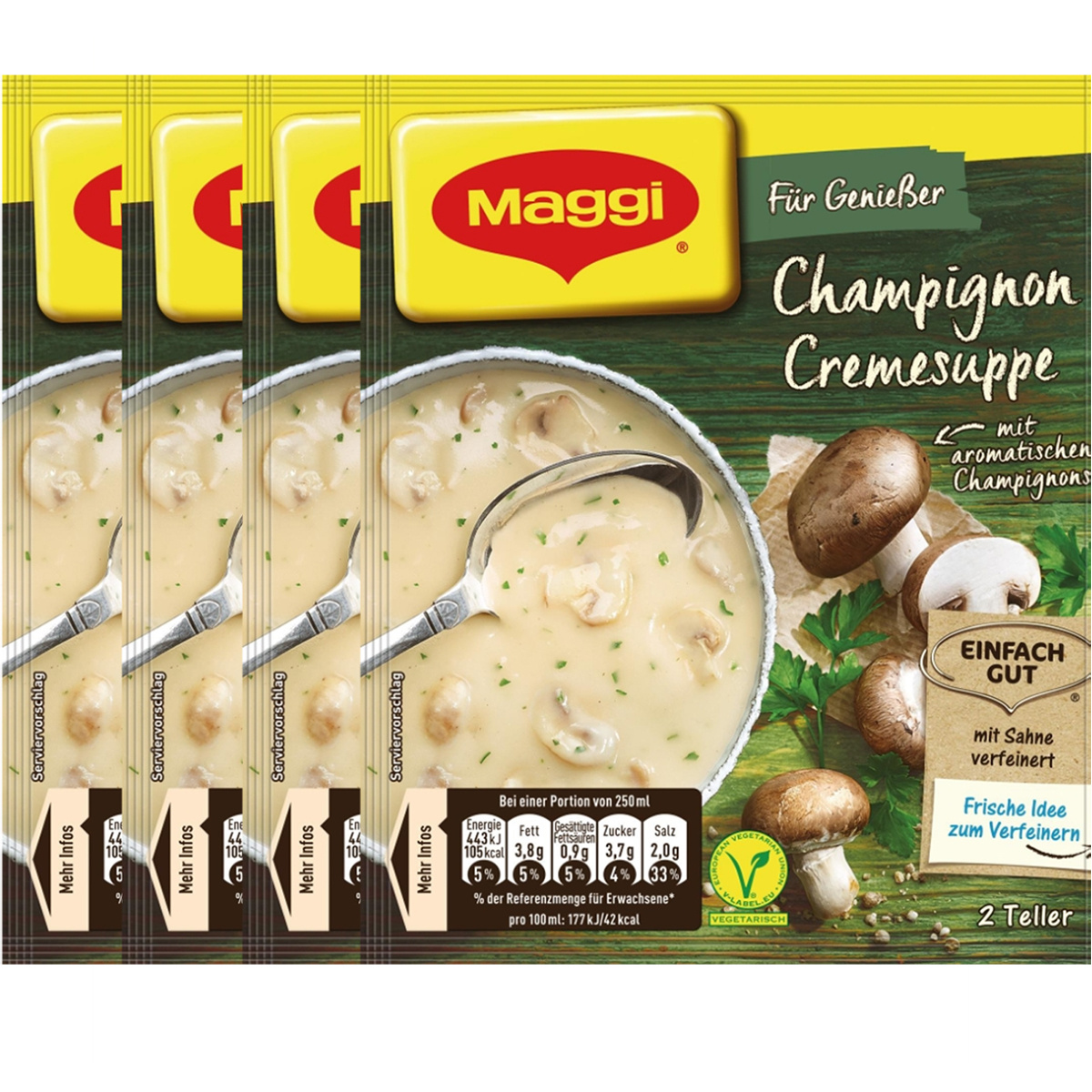 Maggi For Connoisseurs, Creamy Mushroom Soup, Fine And Creamy, 51g, 4-pack