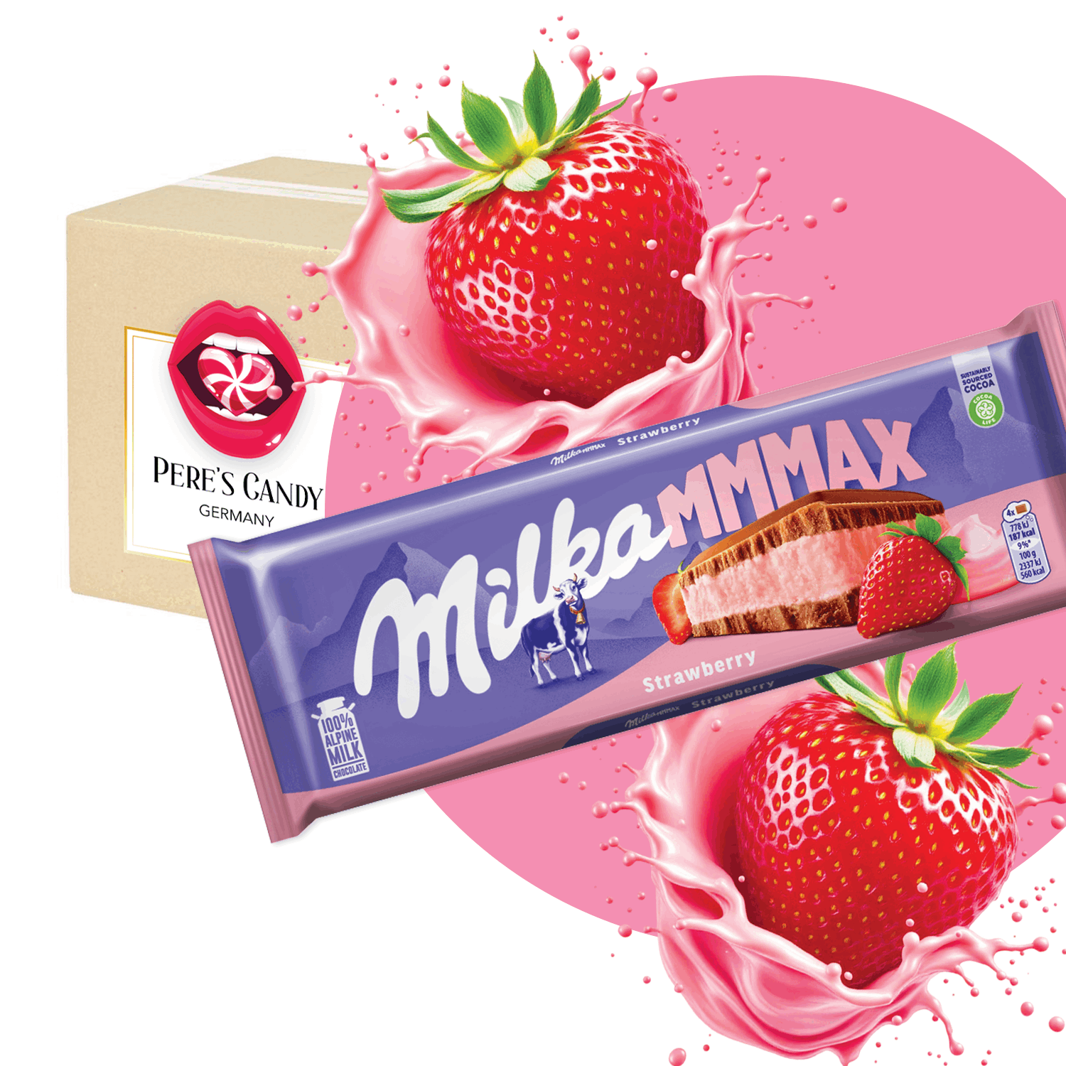 Image of Milka Mmmax Strawberry 300g