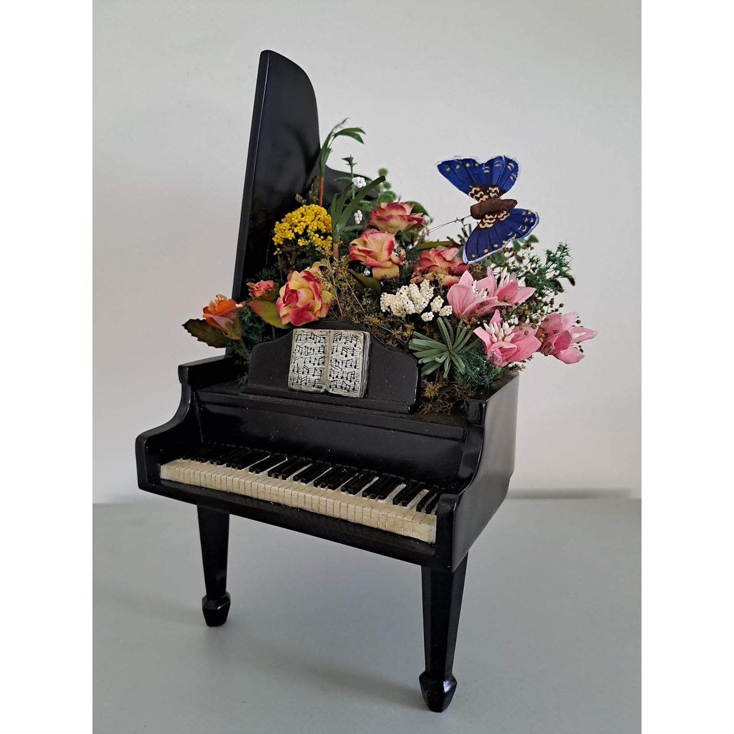 Mini Decorative Piano With Flower Decor