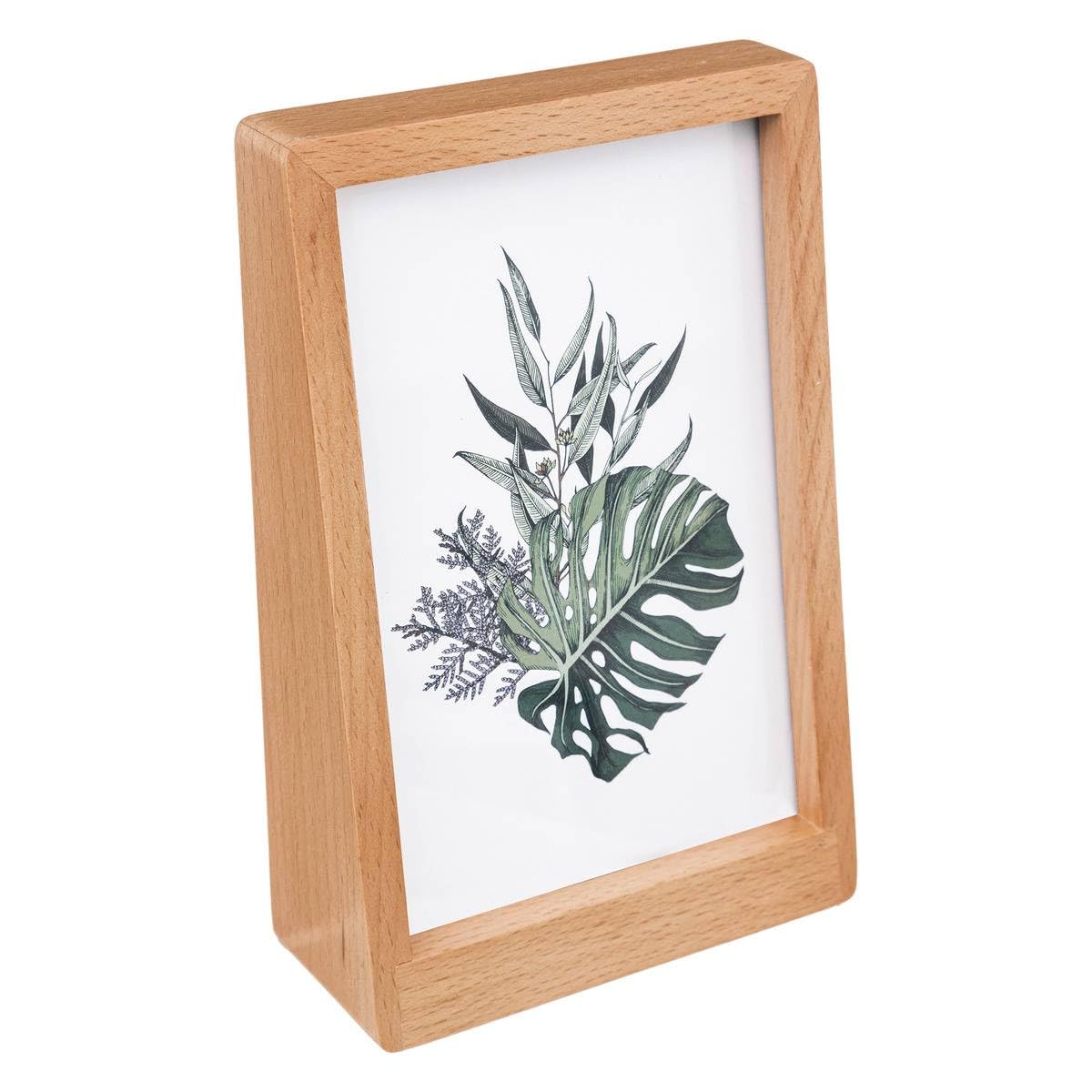 Temu Beige Cadre Photo - Hêtre Et Verre - 10X15 Cm