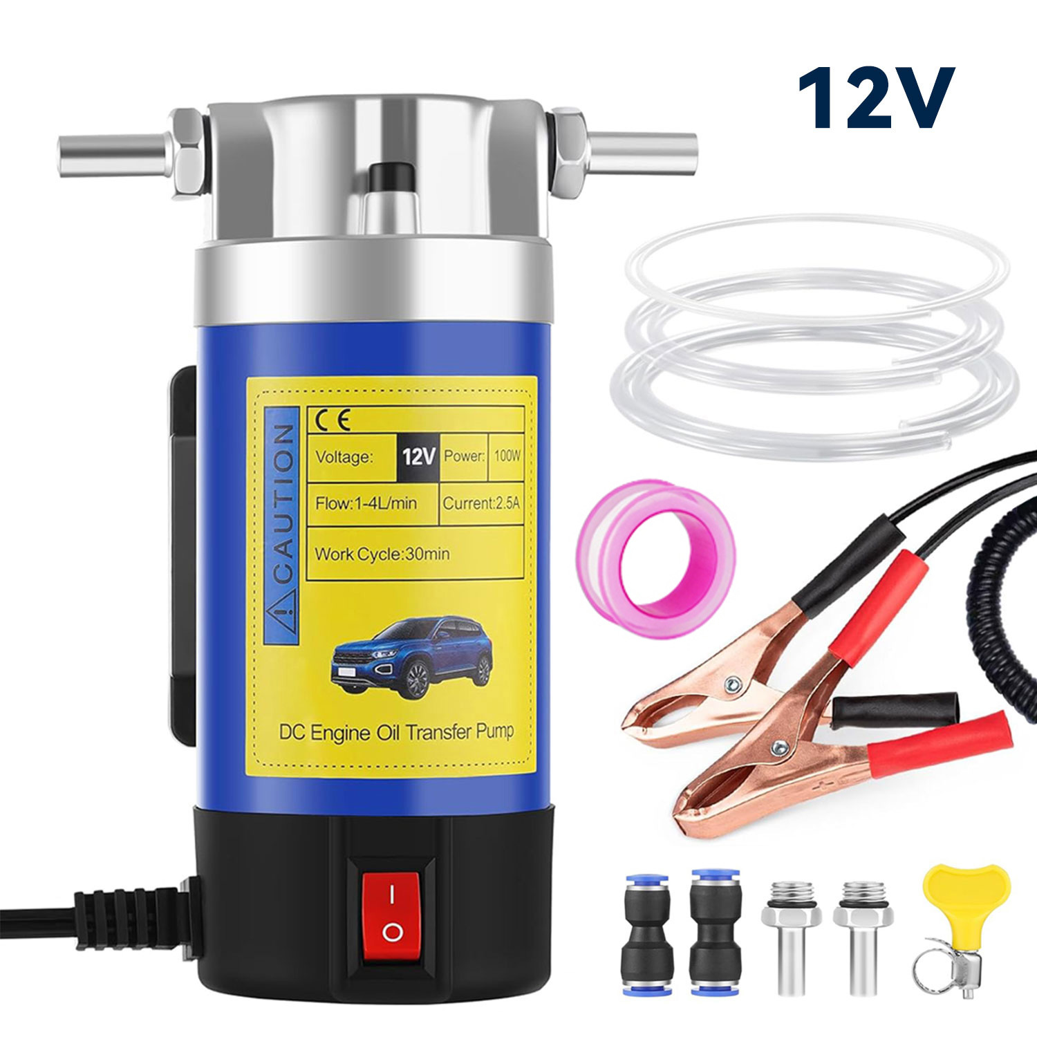 E-shop Leistungsstarker tragbarer 12V 100W Auto Ölentleerer Transferpumpe, Auto Öl Pumpe, Öl/ Rohöl Flüssigkeitssaugpumpe Kraftstoff Entleerer Siphon