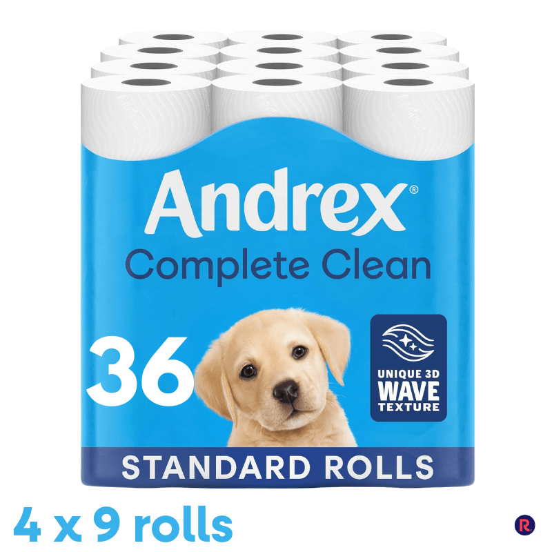 Andrex Andrex Complete Clean Toilet Roll 2-Ply 190 ShRoll Pack of 9