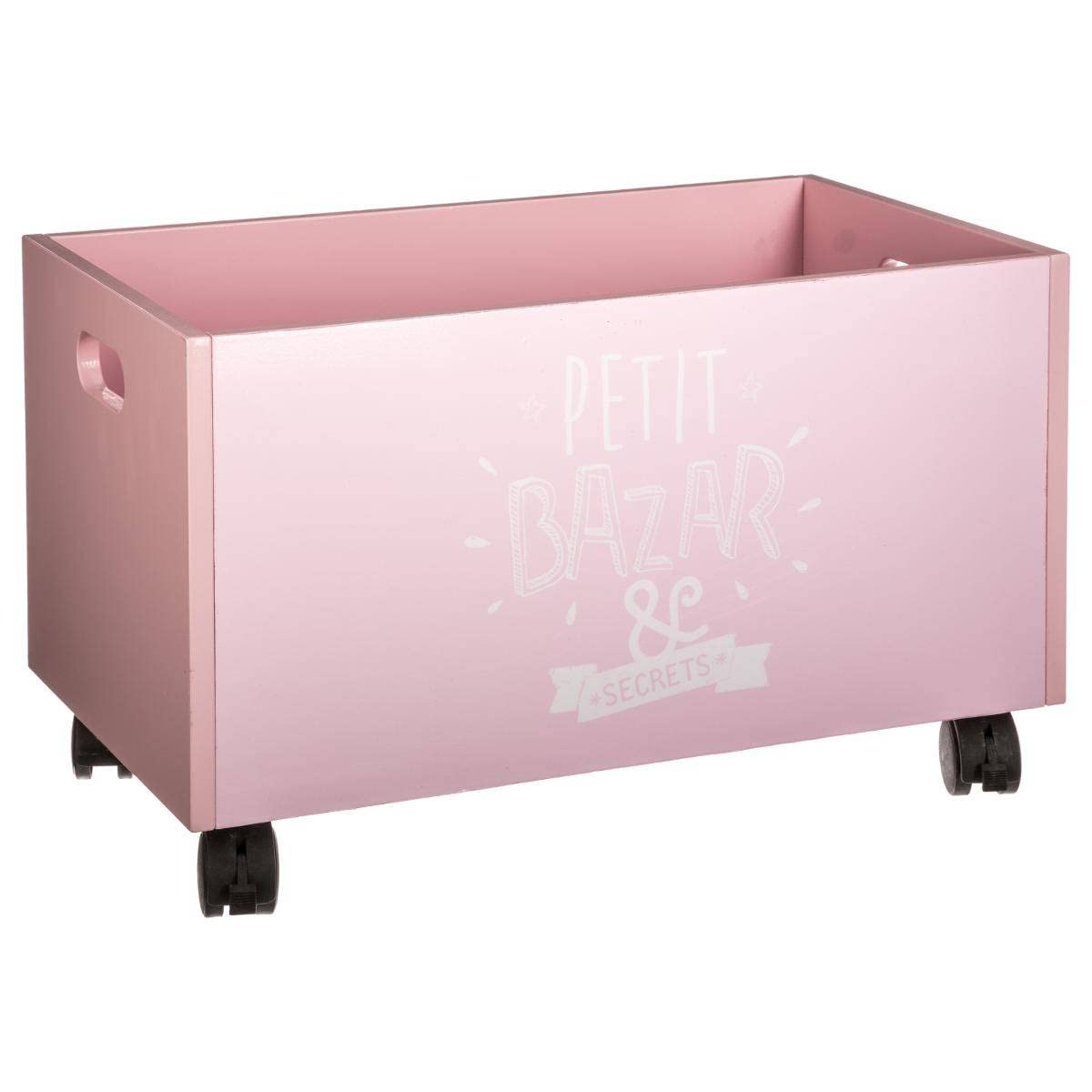 Temu Rose Coffre À Jouets À Roulettes
