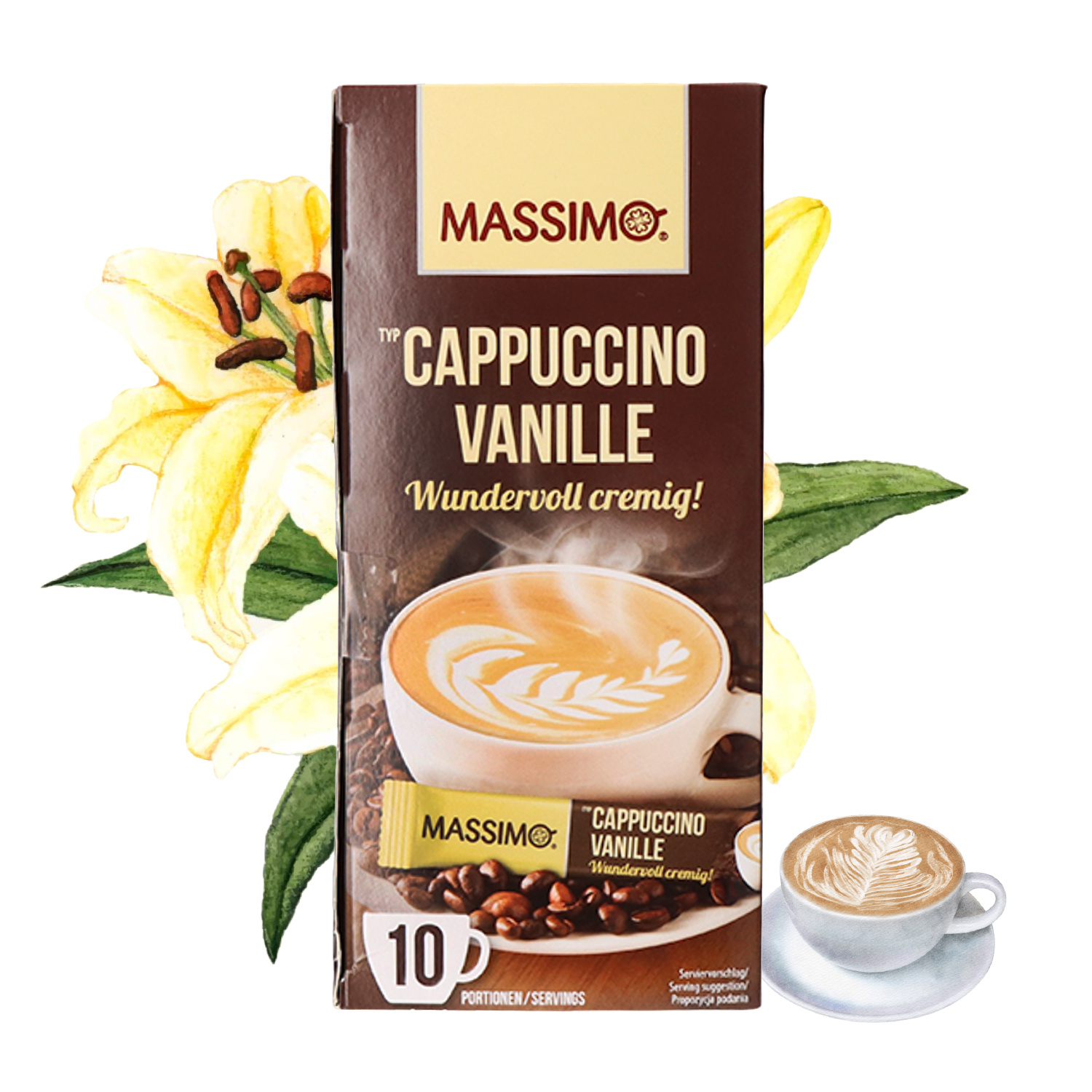 Maximum Cappuccino Vanilla - Beverage Powder With Soluble Cappuccino Powder With Vanilla Flavor