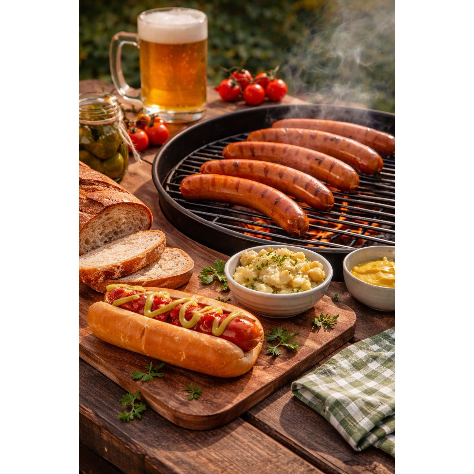 Giant Trucker Bockwurst 20x150g, Fp // Smoked Brühwurst In Natural Casing