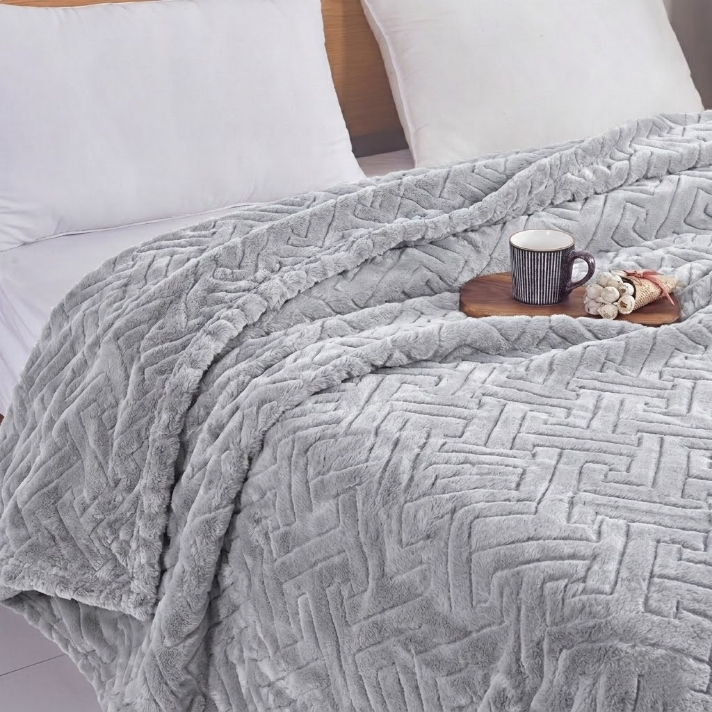 Soft Plush Bedspread Blanket 200 X 230 Cm - Bedspread, Soft Blanket, Plush Blanket, Cozy Warm Throw, Premium Bedspread, Couch Blanket, Fluffy Throw, Thick Winter Blanket, Living Room Sofa Throw