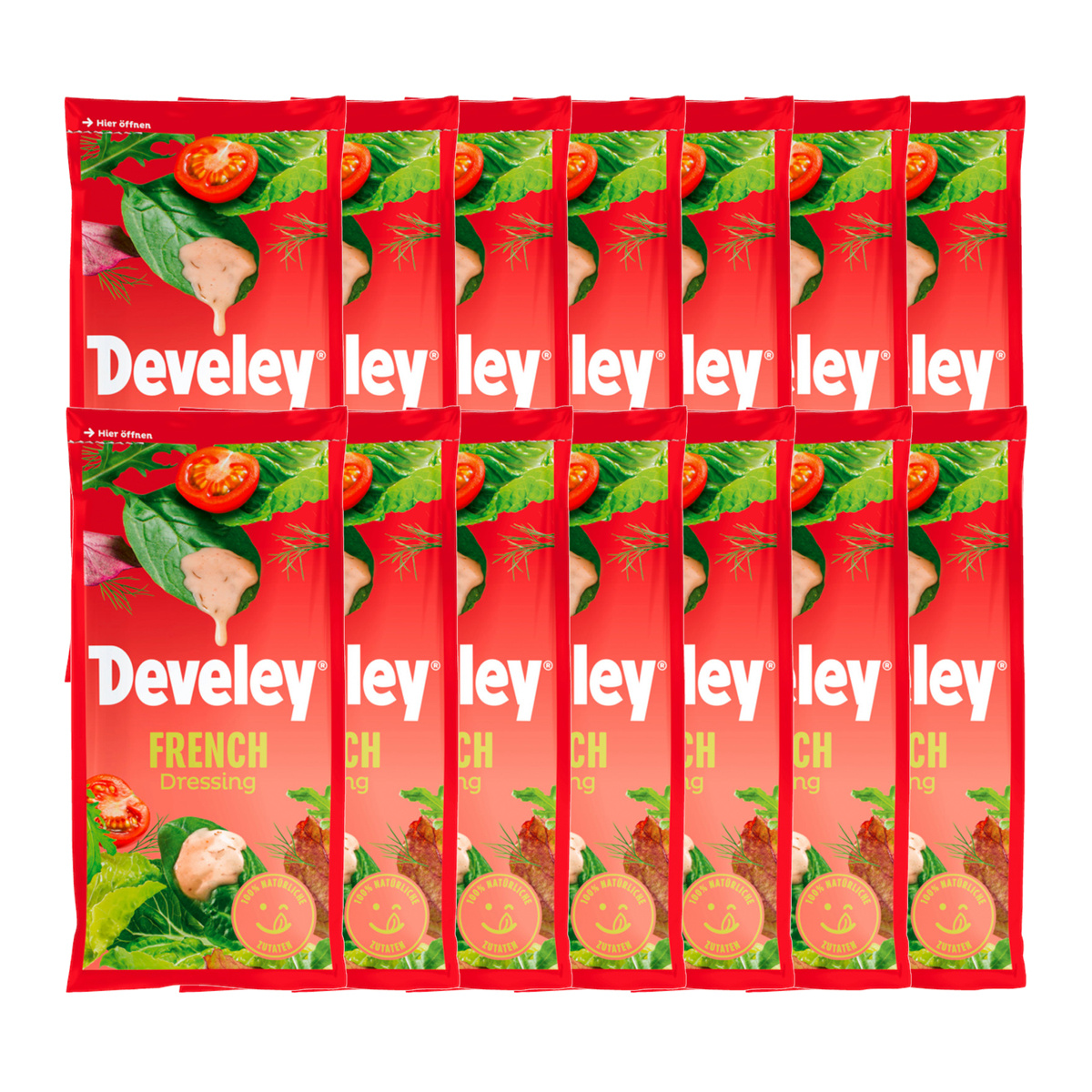 Image of Develey French Salad Dressing, Mild, Spicy, With A Hint Of Sweetness, 75ml, 14-pack