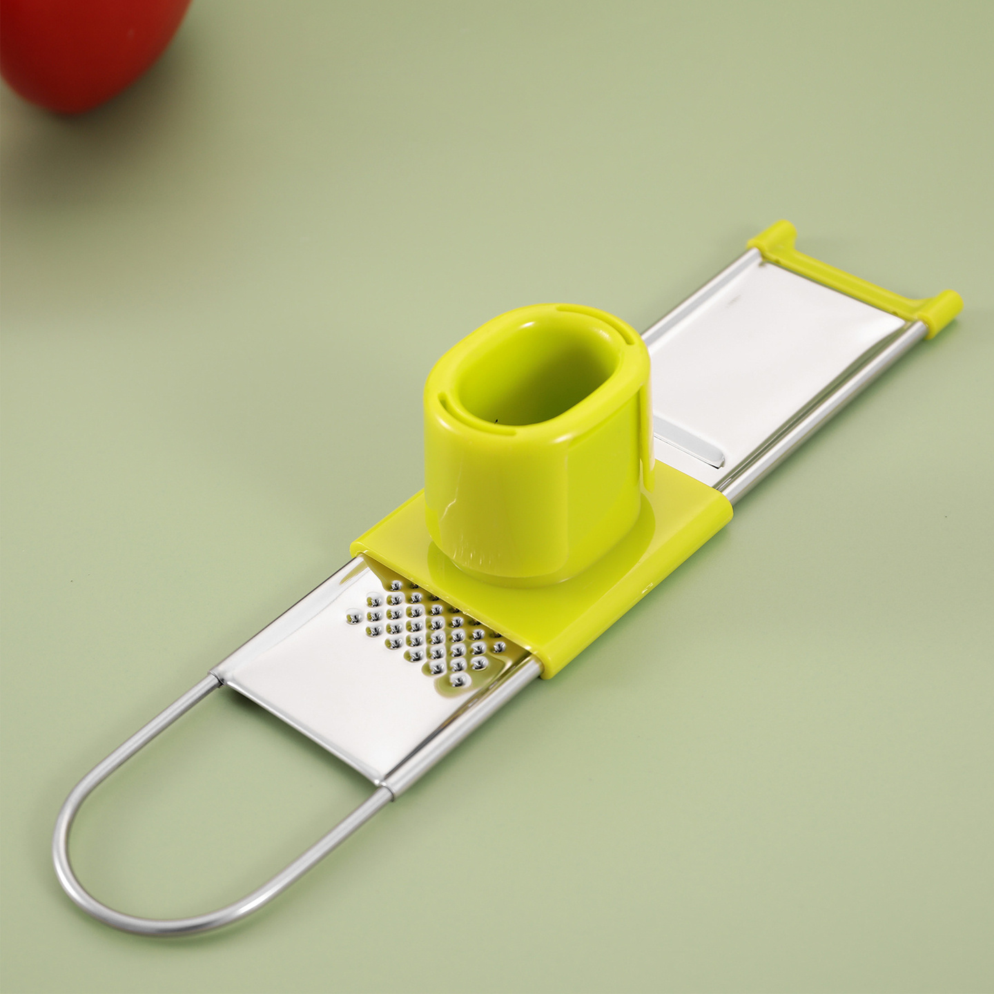 TEMU Rallador Multifunción con Protector de Dedos / Cortador de Verduras / Utensilio de Cocina con Guía de Alimentos / Rallador de Acero Inoxidable