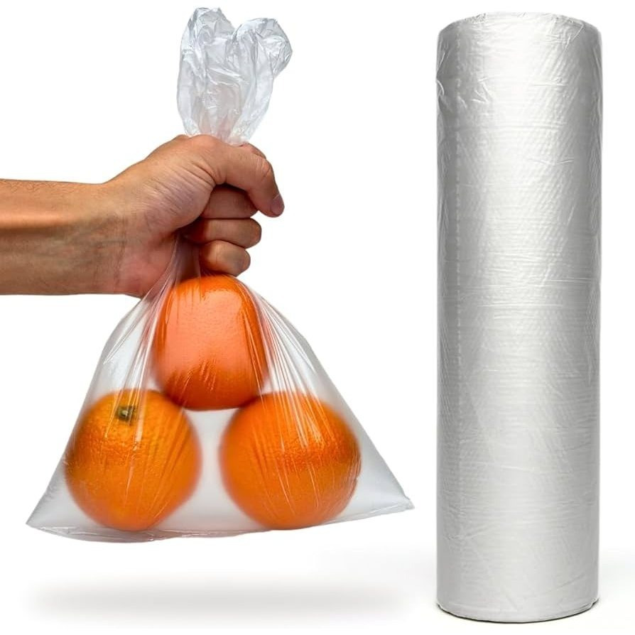 TEMU 250 Food Storage Bags 9 X 14 X 18, Plastic Produce Bags On A Roll, Fruits, Vegetable, Bread And Grocery Clear Bags, 250 Bags Per Roll