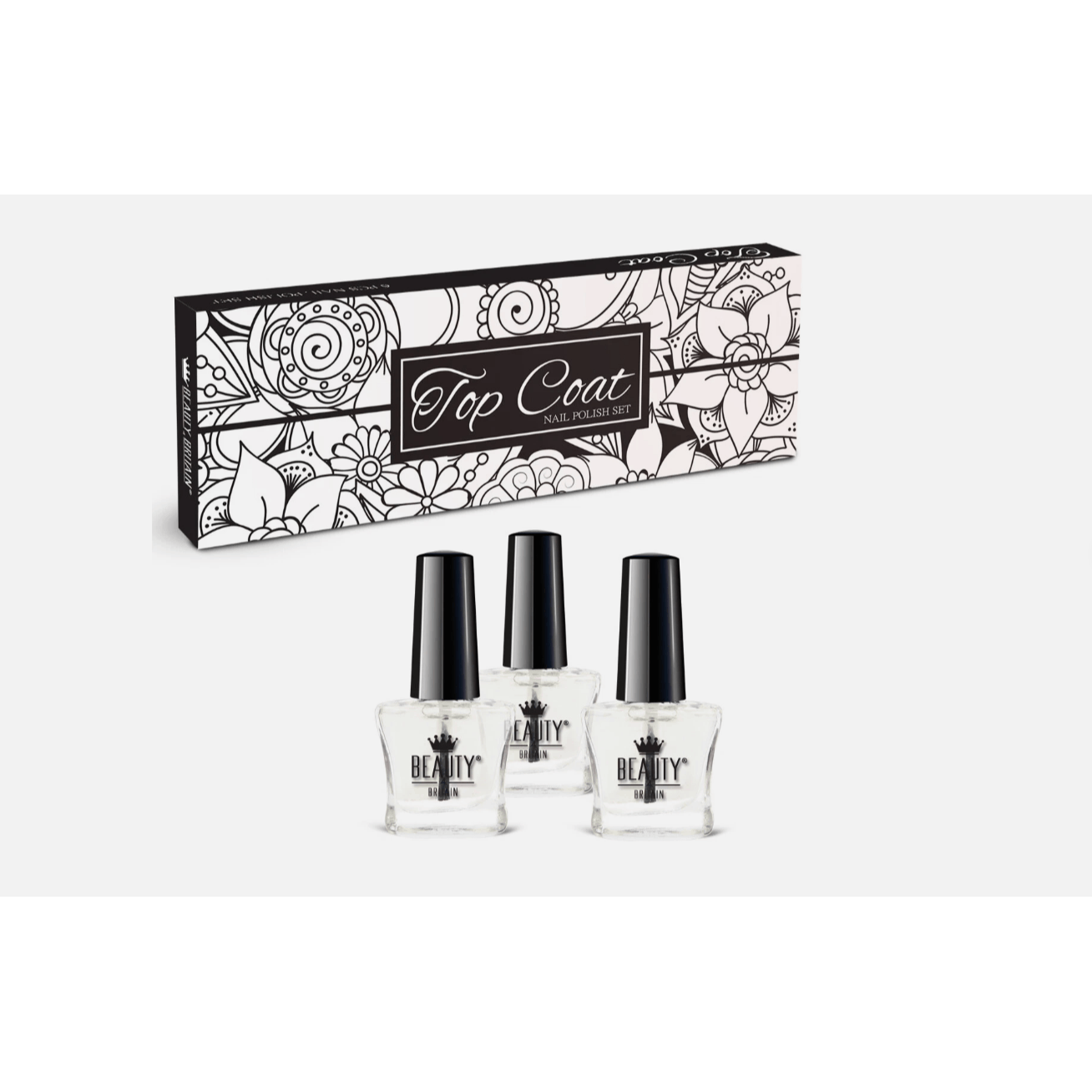 TEMU 6pcs Clear Nail Polish Set – Base Coat & Nail Varnish, Long-lasting Gloss Finish