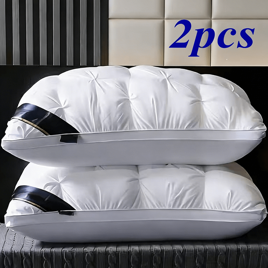 E-shop 2 Stück Fünf-Sterne-Hotel-Qualität-Kissen, Standard-Größe 74 * 48 cm, verbesserte Verdickung nicht faltbarer hoher Kissenkern, für tiefen Schlaf