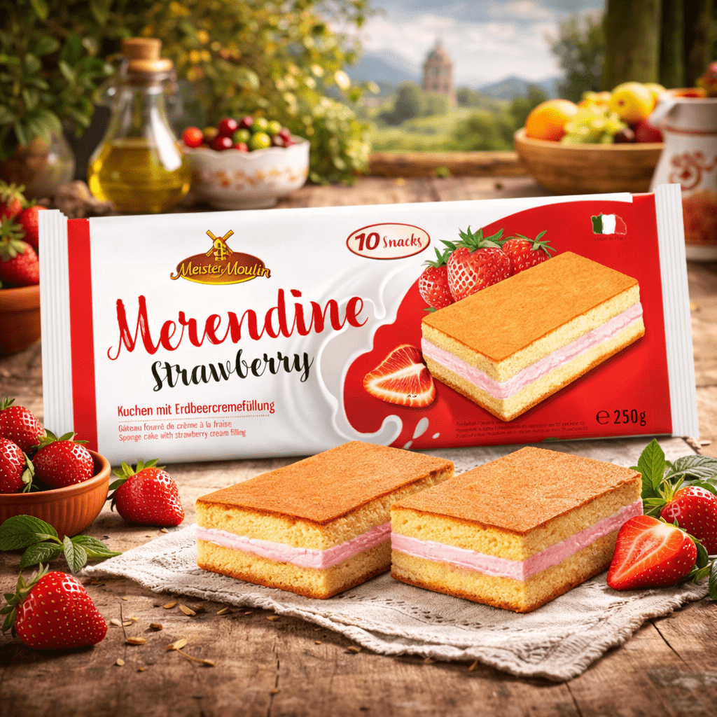 Image of Master Moulin Cake Slices With Strawberry Cream 3 X 250 G (3 X 10pcs) - Soft Biscuit Cake With Fruity Strawberry Cream - Individually Wrapped Snack Cakes - Ideal For Coffee, School & On-the-go