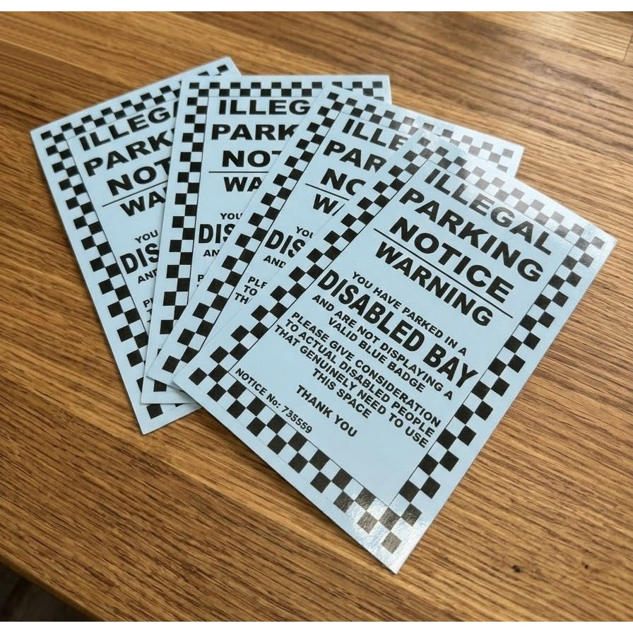 TEMU B-pk2 Joke Disabled Blue Badge Parking Stickers - 4 Pieces - Self Adhesive & Weather Proof