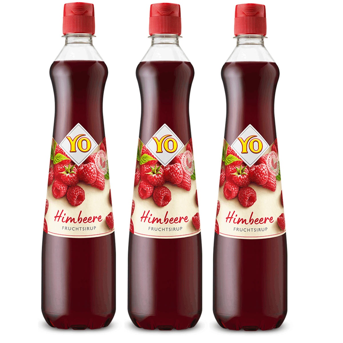 Yo Fruit Syrup Raspberry | Vegan | Syrup (3x 700ml) - With Intense Flavor, Ideal For S And Drink Mixing