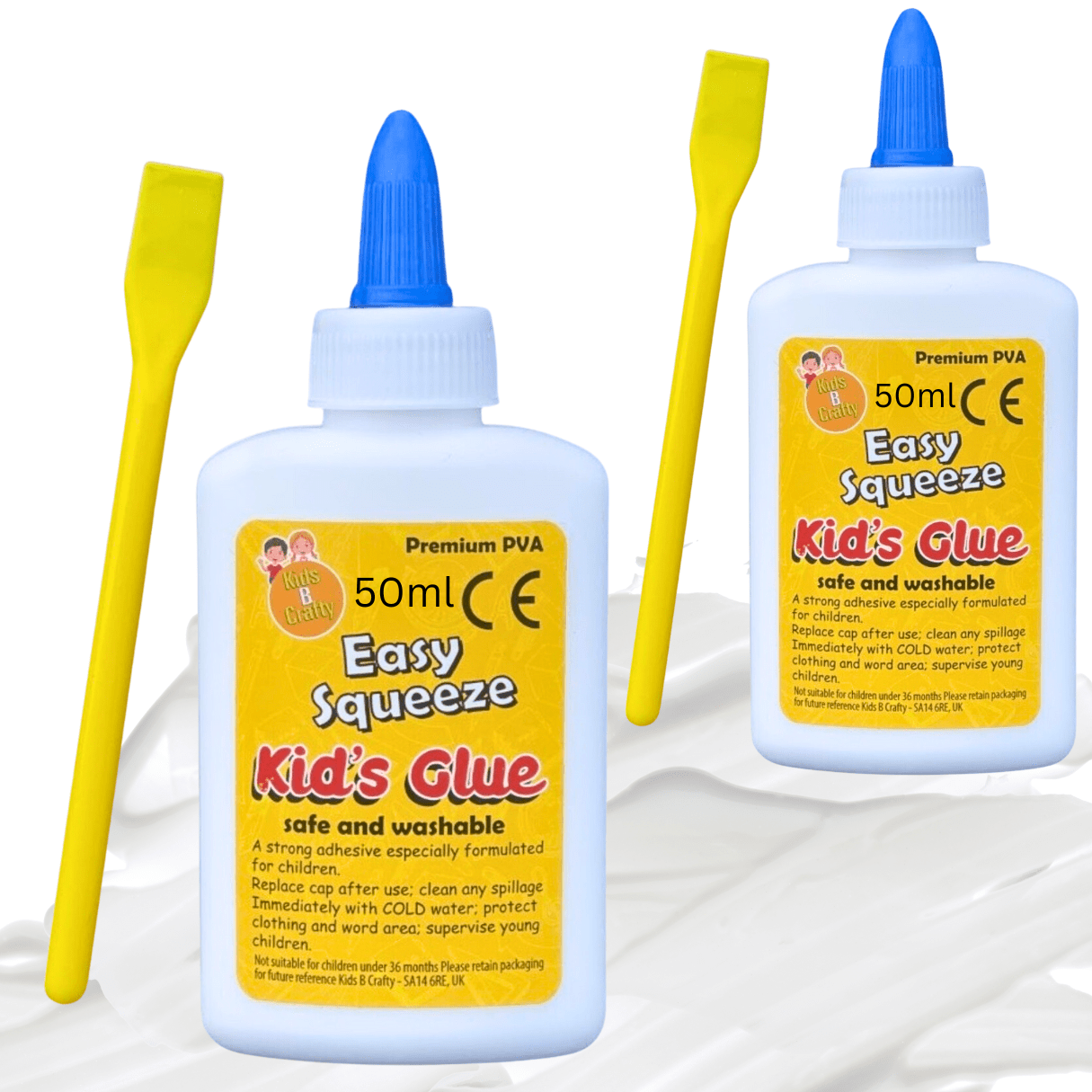 TEMU Pva Glue For Crafting 2 Pack 50ml White Craft Glue Bottles With Spreaders Washable Adhesive For Arts And Crafts Projects