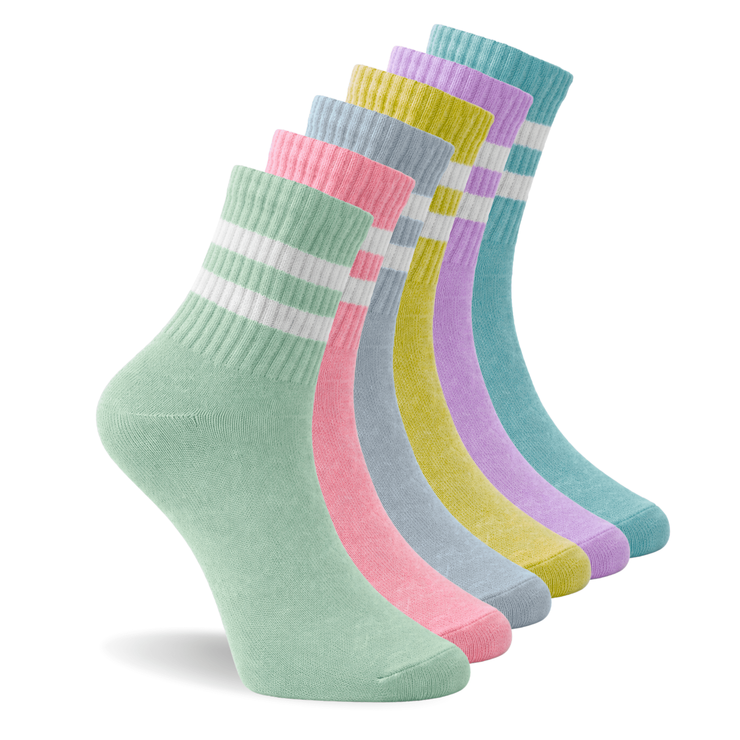 6 Pack Women's Cropped Ankle Socks, Low Cut Everyday Socks