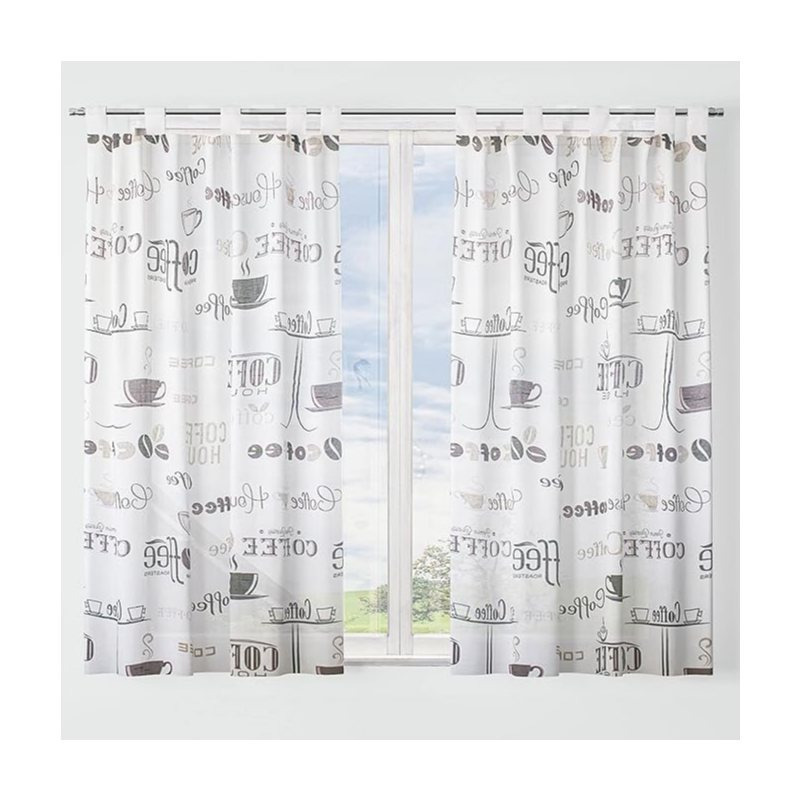 TEMU Set 2 Cortina Cocina - Visillo semitransparentes suavizan Estampado para Ventana, de puerta 140cm x100cm