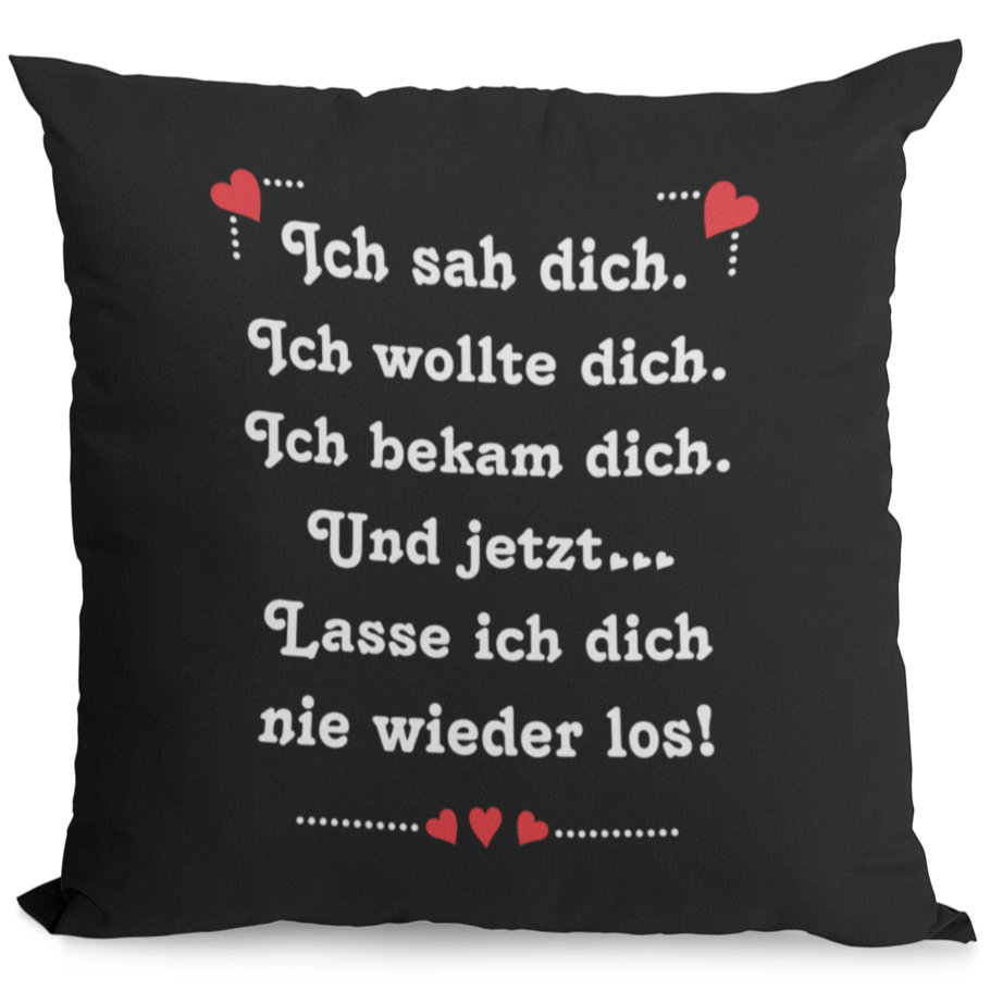 Image of Decorative Pillow Cover, Ornamental Cushion, Cover, With Print - , I Wanted You, You. - Sofa Cushion Decorative Cushion Cover Black 37 X 37 Cm Gift, Valentine's Day, Printed, Without Filling
