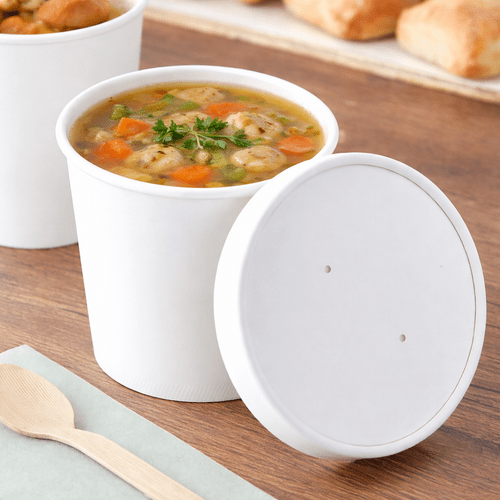 26oz white soup containers with lids microwave freezer safe for hot soups and more