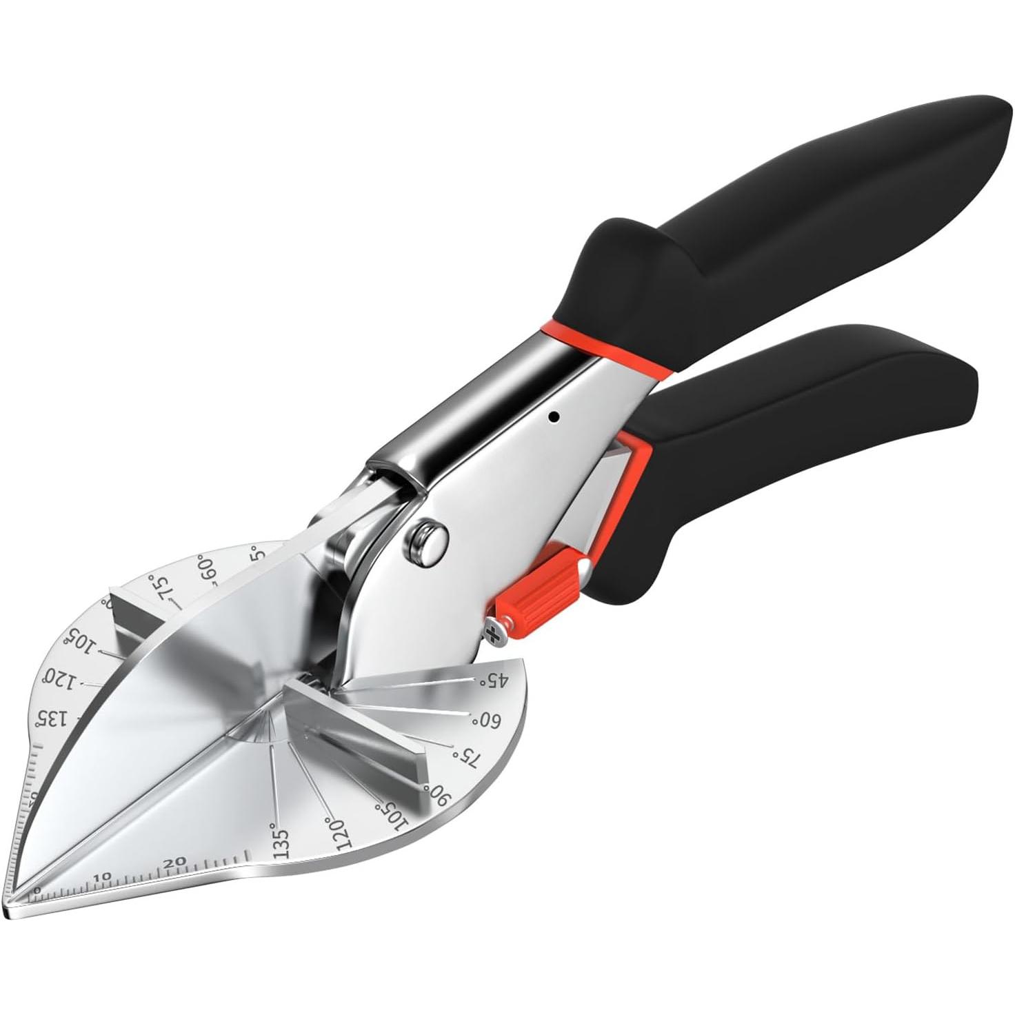 TEMU 1pc Black Handle Angle Cutter Adjustable Angle Scissors 45°-135° Adjustable Shears Suitable For Cutting Cork, Plastic, Pvc Hand Tool, Diy