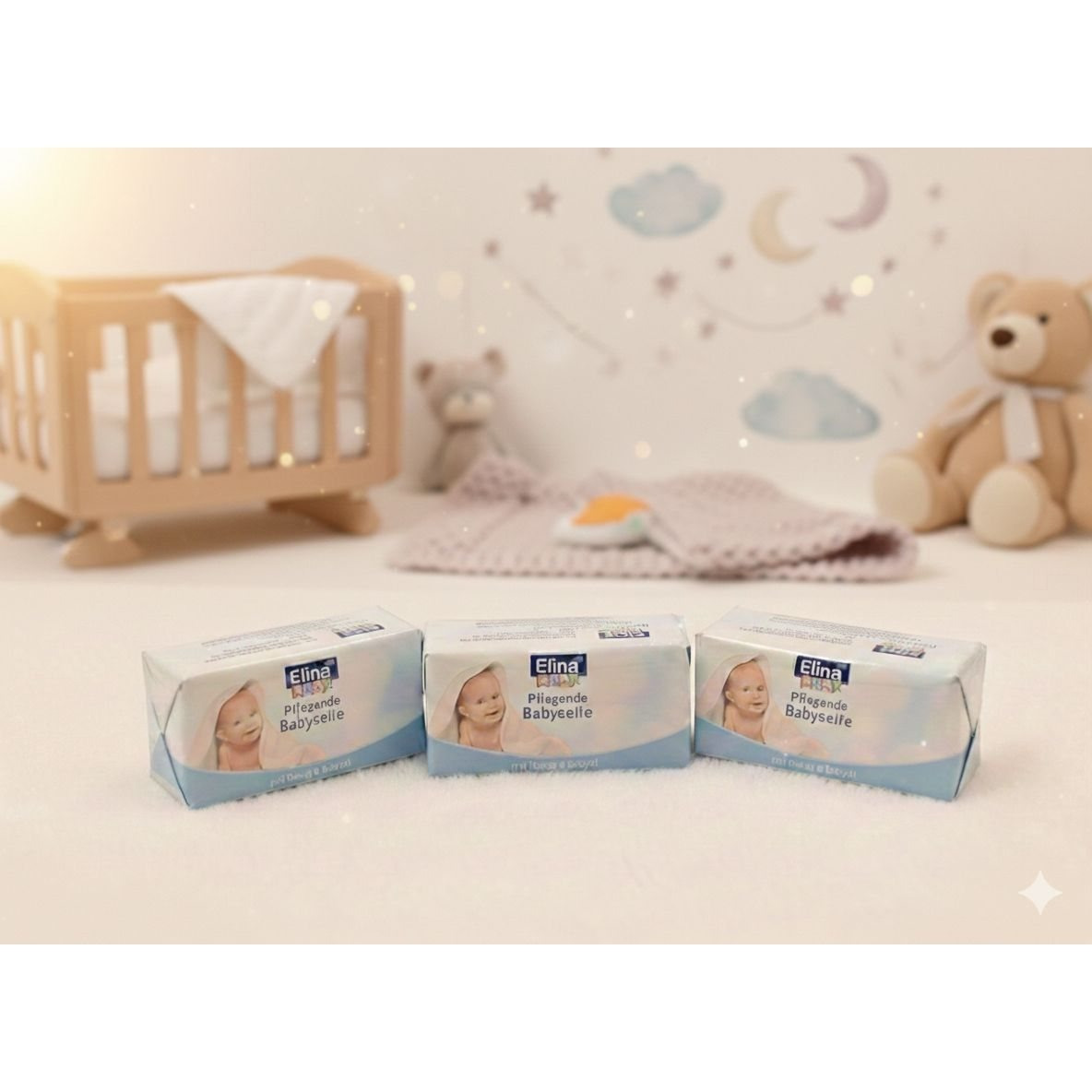 Elina With Baby Baby Soap 3x100g Soap With Honey & For Skin