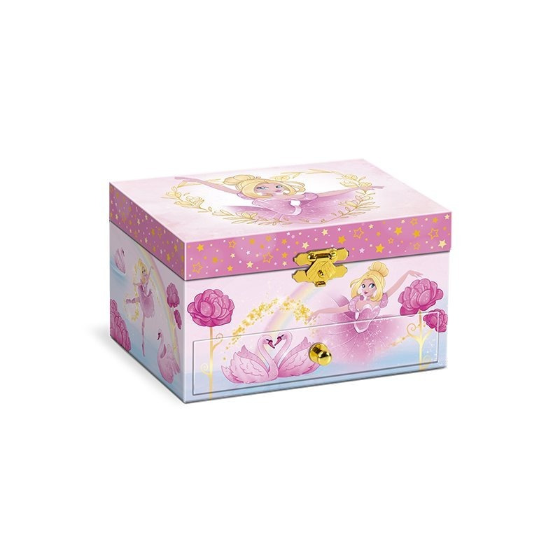 Music Box Ballerina | Music Box With Melody, Girls' Jewelry Box With Rotating Ballerina, Mirror & Drawer