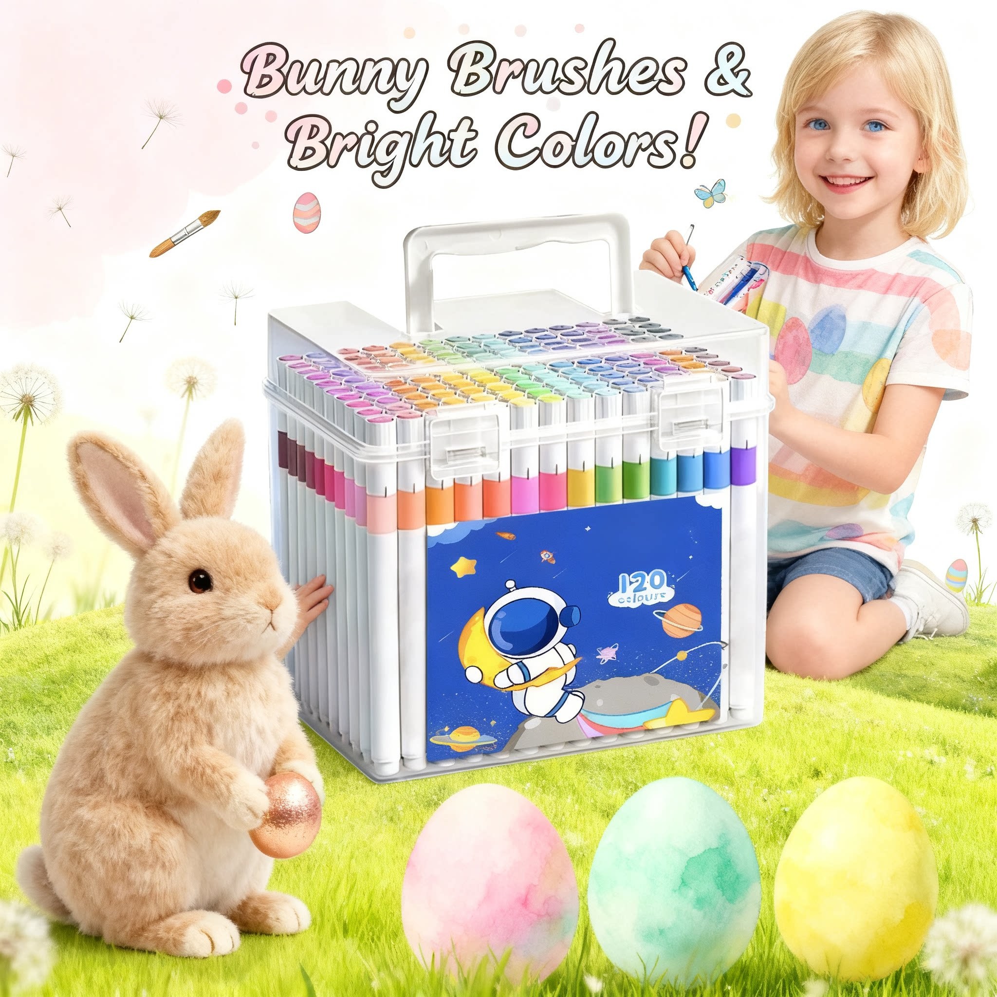 Image of 120-color Acrylic Marker Set,vibrant Colors For Canvas, Wood, Fabric & More,large Ink Capacity, Fade-resistant, For Artists, Students & Family