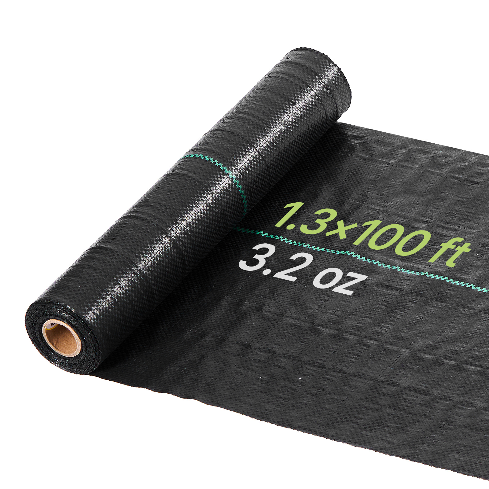 Image of Vevor Weed Barrier Fabric Heavy Duty, 0.4 X 30.5m 90.7g Landscape Fabric, Woven Weed Blocker Fabrics, Garden Fabrics Weeds Barrier, Weeds Control Ground Cover, Geotextile Webbing, Gardening Mat, Black