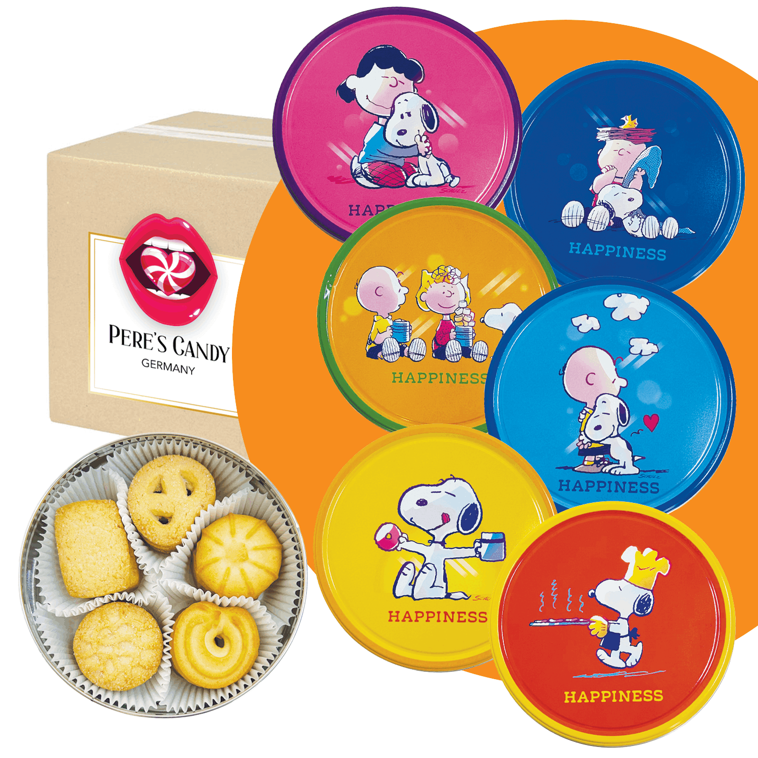 E-shop 2er PACK - Snoopy Happiness Traditional Danish Butter Cookies 2x 150g - Klassische Butterkekse aus Dänemark - 2 von 6 Dosendesigns