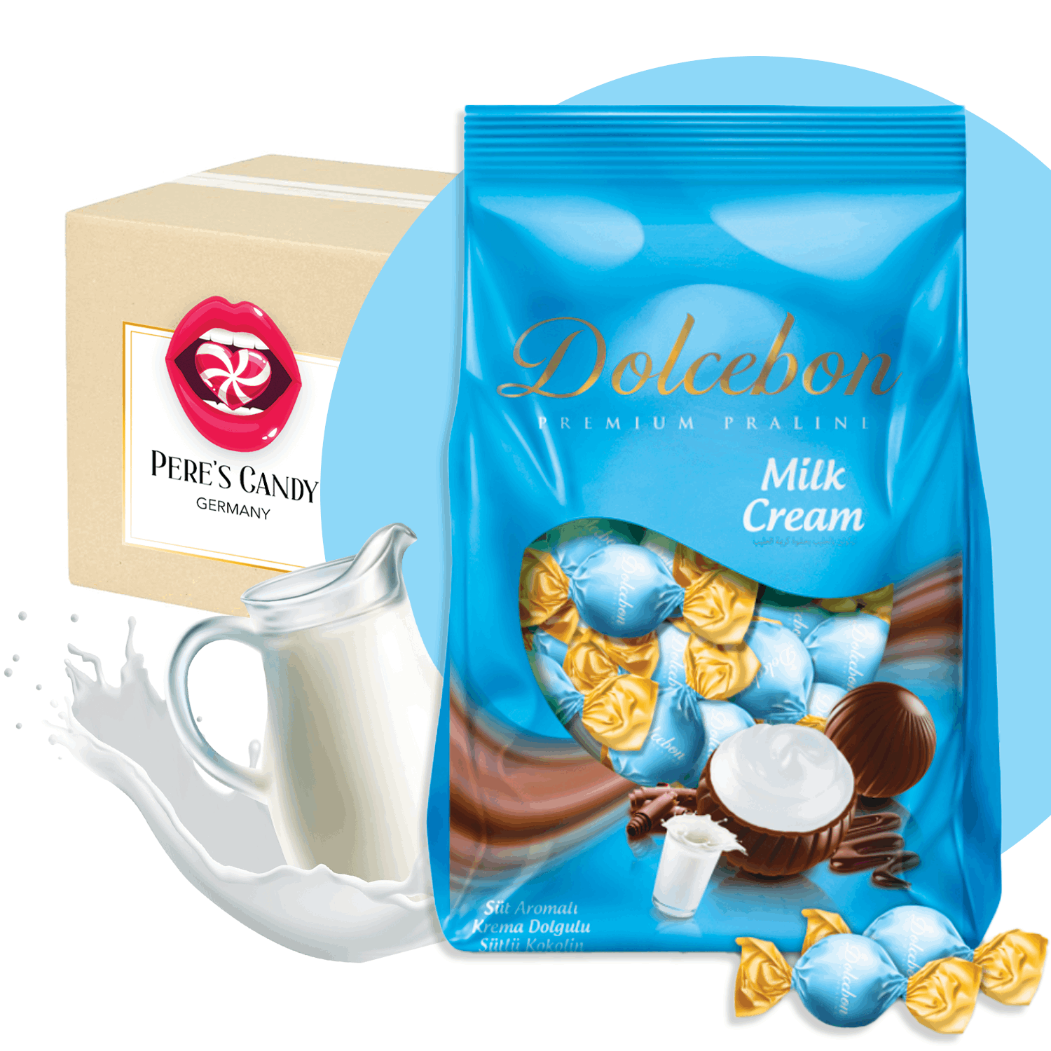 Image of Dolcebon Praline Milk 1kg - Pralines With Milk Cream Filling And Milk Chocolate Coating