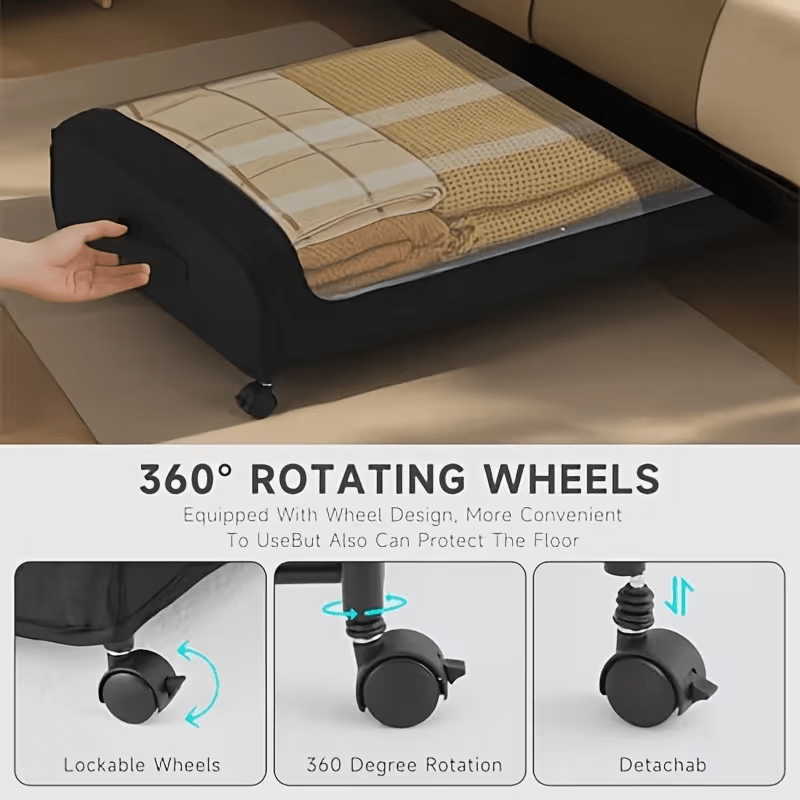 2 Sets, Underbed Storage Box, Underbed Storage Box with Wheels Lid, 96L Metal Frame, Bed Box, Organiser, Storage Bag, Foldable Underbed Box for Clothes, Shoes, Blankets, Bedding, Black, Under-Bed Storage