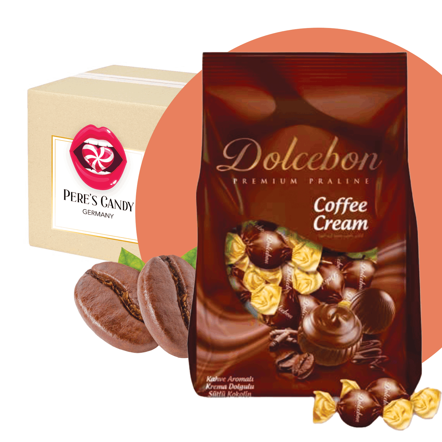 Image of Dolcebon Praline Coffee 1kg - Pralines With Coffee Cream Filling And Milk Chocolate Coating