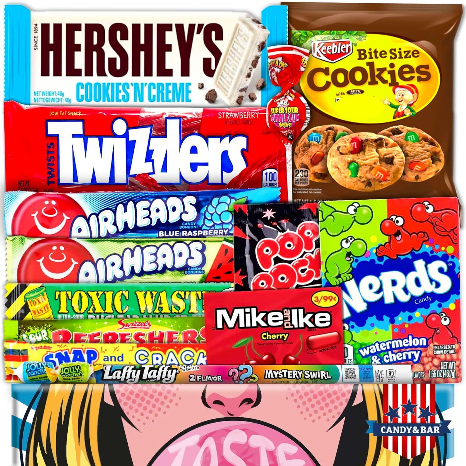 E-shop Prime USA Box | Amerikanische Süßigkeiten Geschenkbox | USA Candy Auswahl | Geschenk für USA-Fans | Candy & Bar®