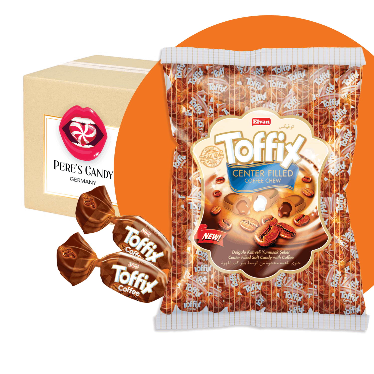 Image of Toffix Coffee Truffles 900g - Soft Caramel Truffles With Coffee Flavor And Filling