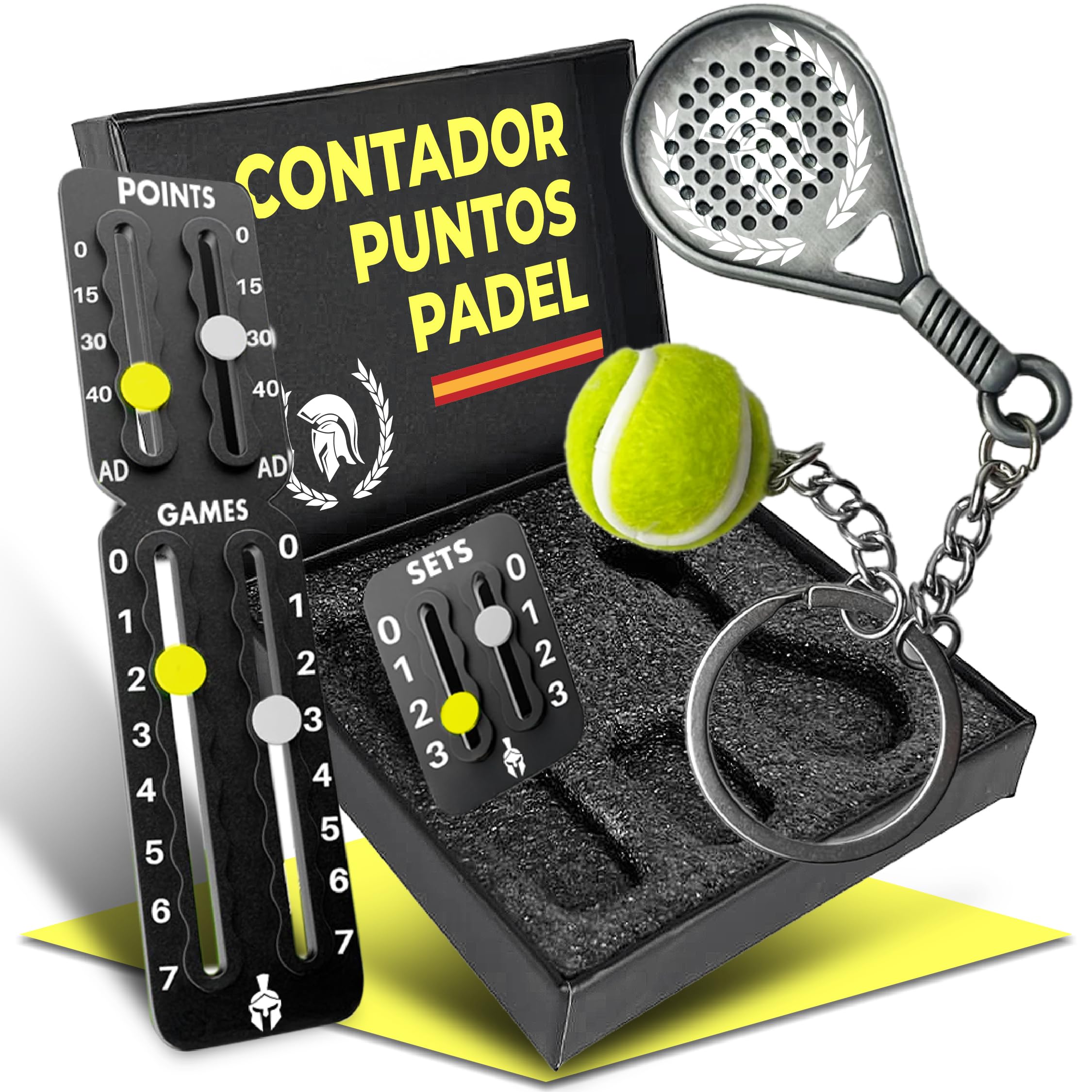 TEMU GLADIATOR PADEL Contador Puntos Padel y Tenis con Adhesivo | Llavero | Se a Todas Las Raquetas y Palas | Accesorios Padel - Marcador Padel -