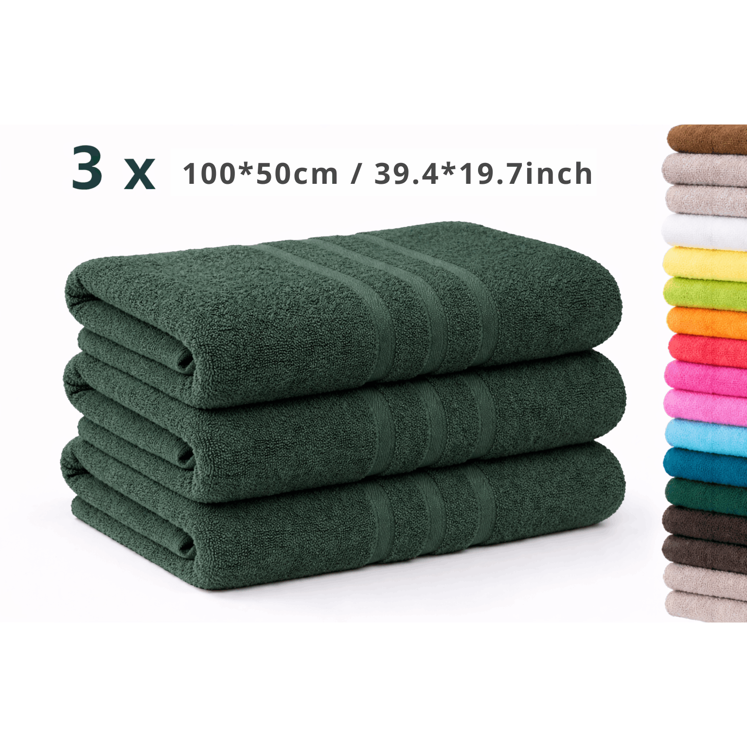 TEMU Lot de 3 Serviettes ou Serviettes de Bain, 100% Serviette 50*100 Cm / 140*70 Serviettes de Bain / Serviettes pour , Confortable, Très