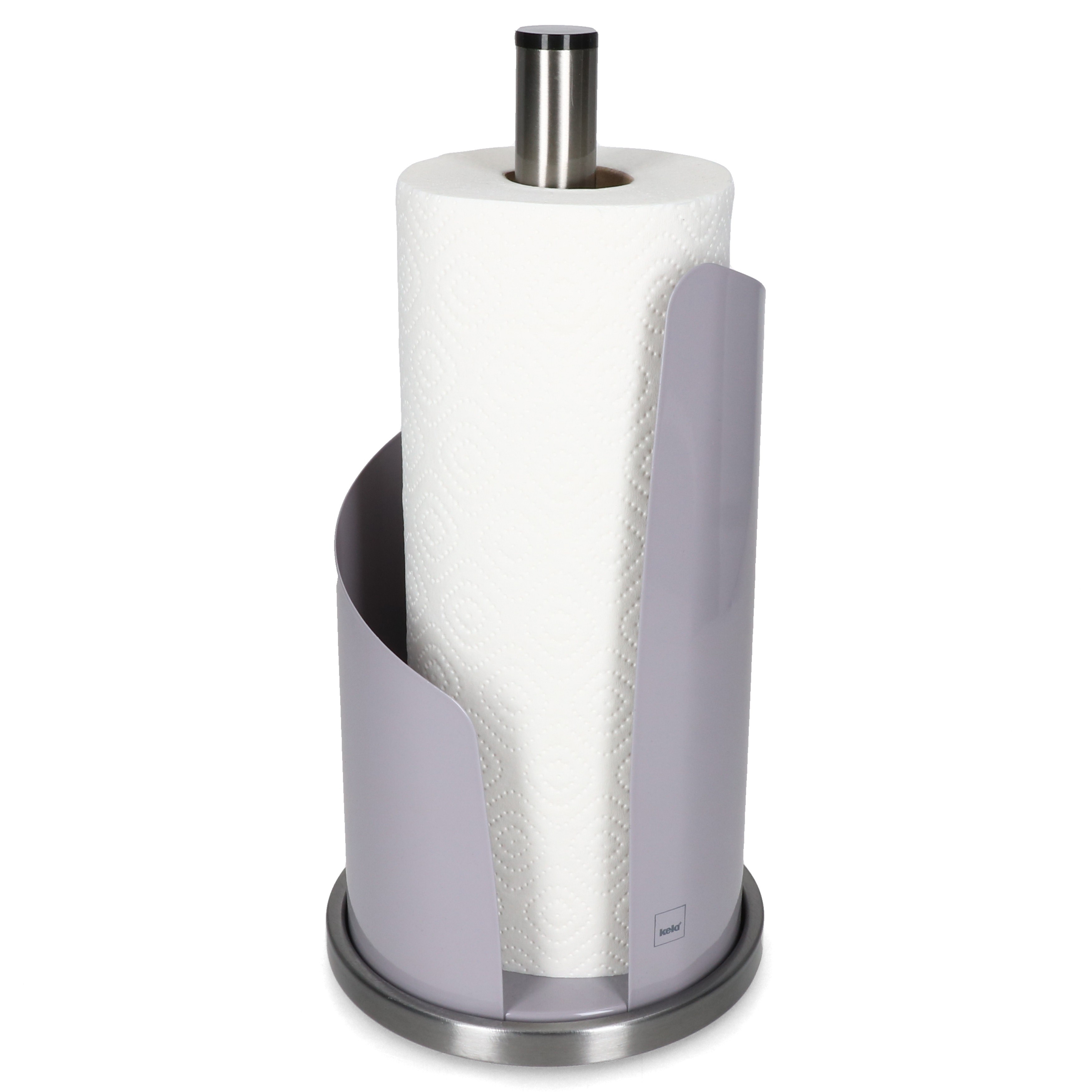 Image of Kela Stella Paper Towel Holder, Stainless Steel & Metal, Grey Purple, No Drilling Required, Accessory