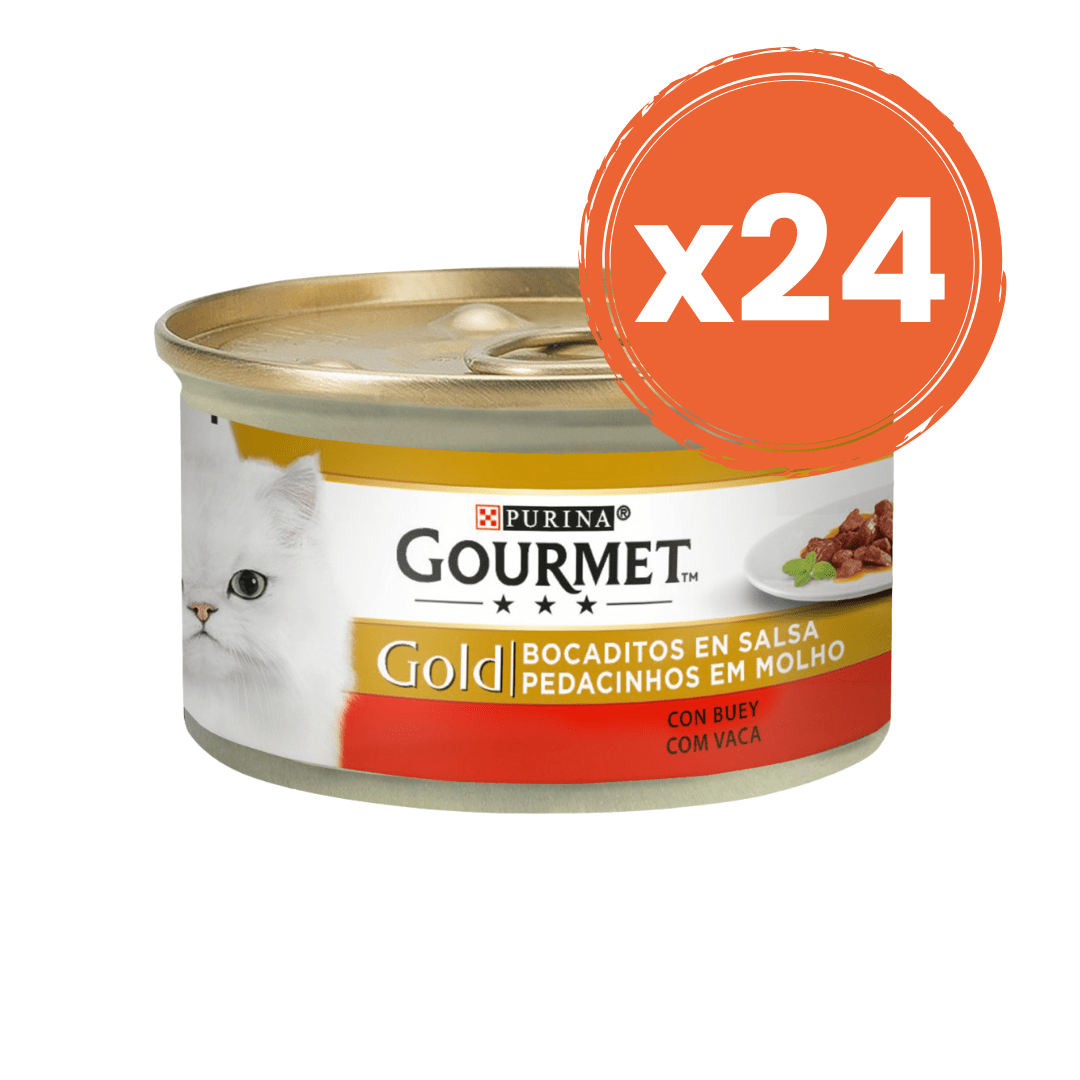 TEMU GOURMET GOLD Piezas de tamaño adecuado para en salsa de carne de res 24X85Gr.