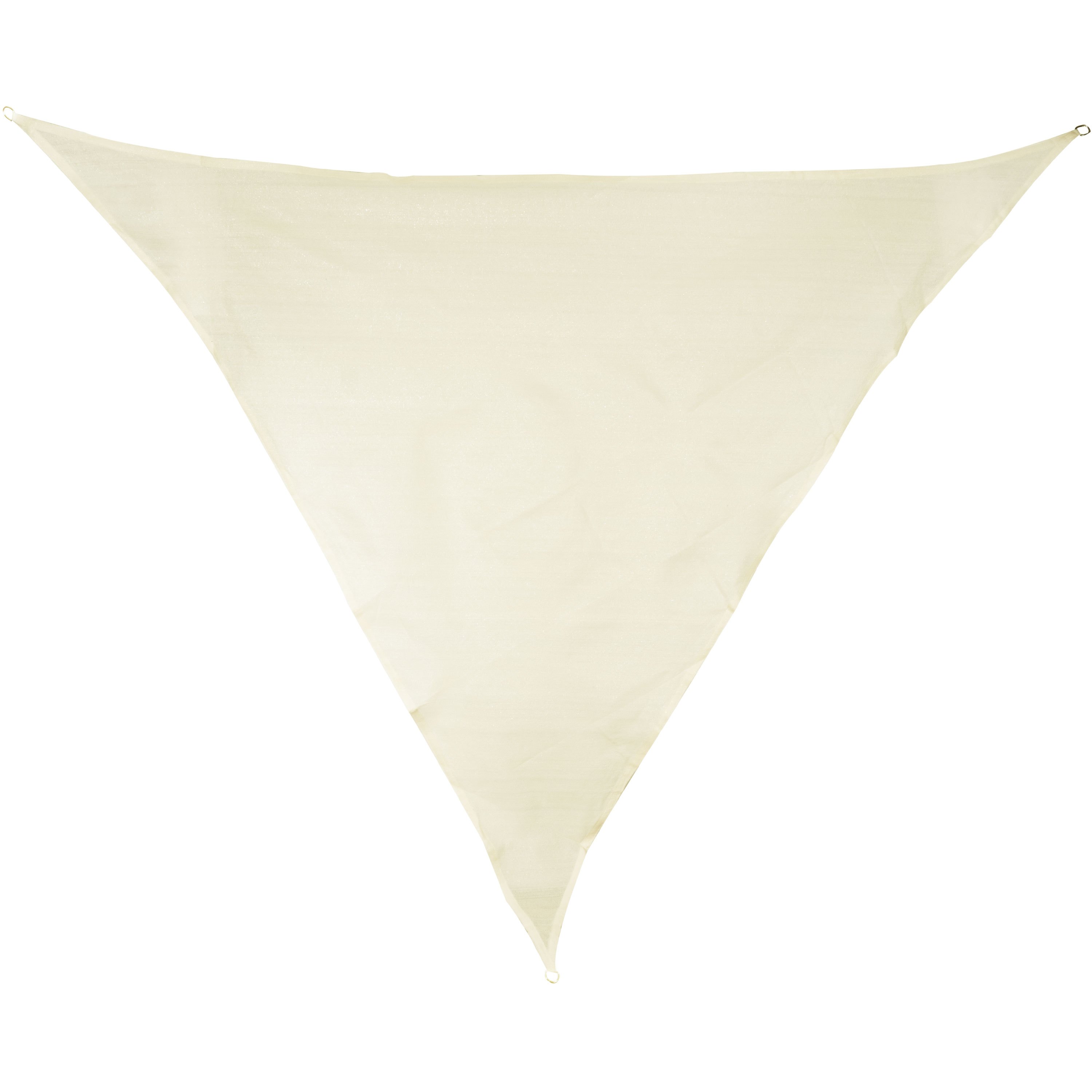 Sun Sail 5 M Triangular - Cream - Breathable Sun Protection - Uv Protection For Garden | Terrace Camping