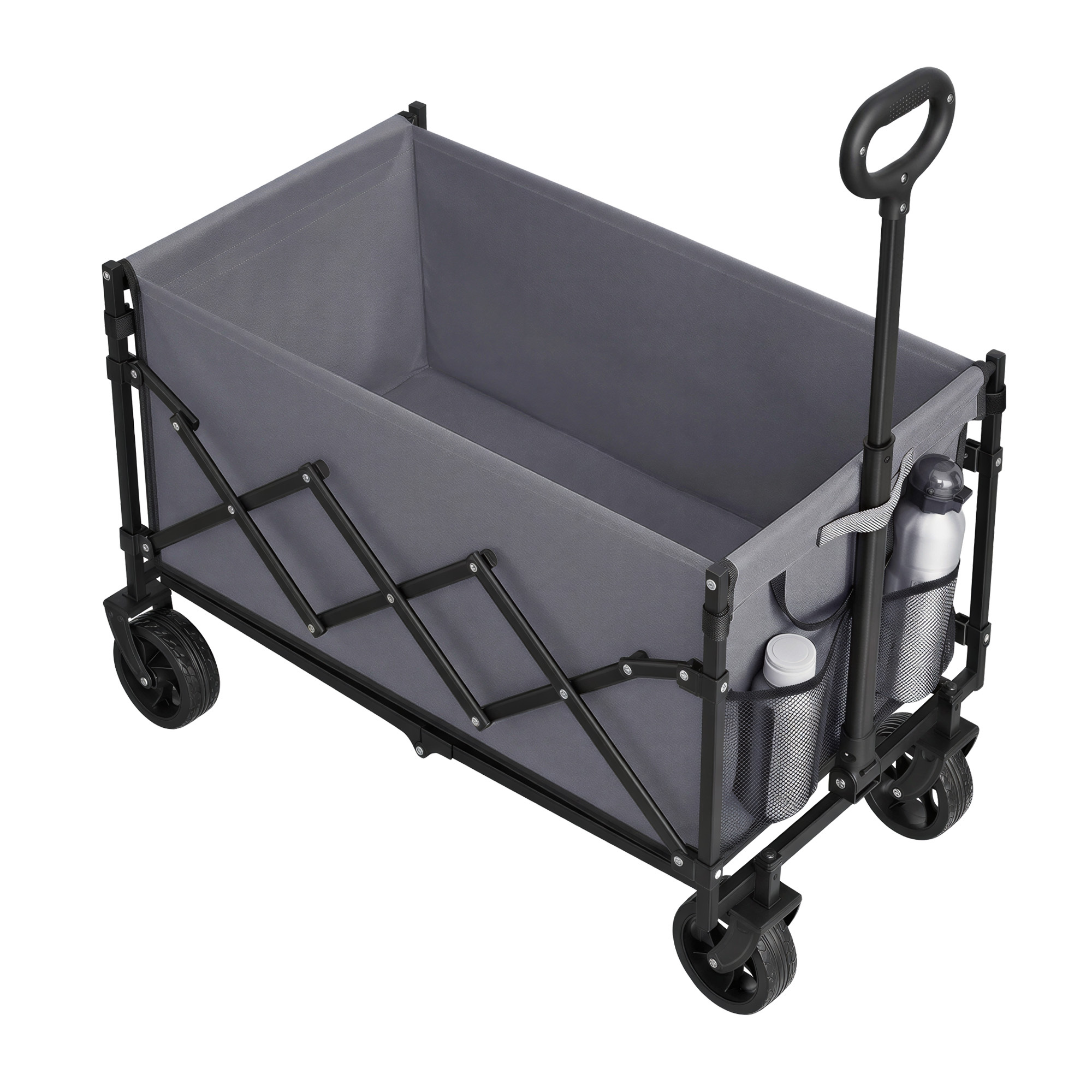 TEMU Carrello Pieghevole da Trasporto con , 4 Ruote Rinforzate, 150 L, per Esterni, Fino a 120 kg, per Giardino