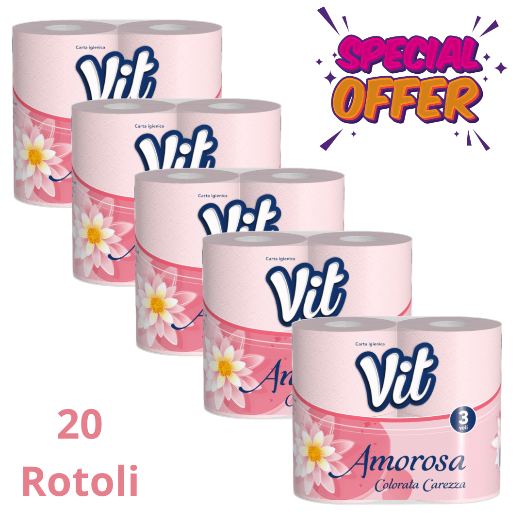 TEMU 20 Rotoli Carta Igienica Offerta Colorata Rosa 3 Veli - Morbidezza Premium, Goffratura Morbida, Altissima Assorbenza-Soffice e Delicata