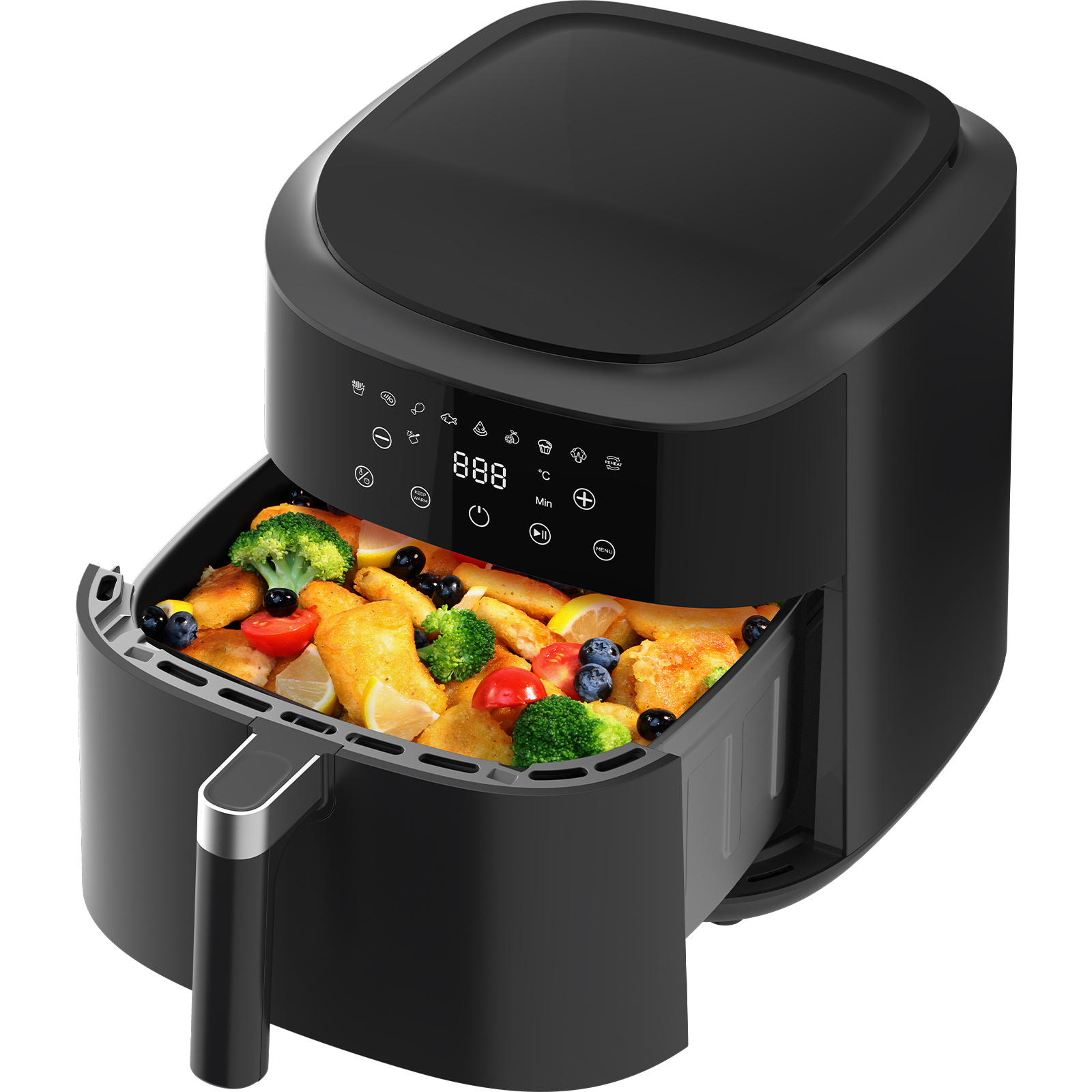 Image of Xxl Hot Air Fryer 9l, 2350w Air Fryer, Multifunctional: Frying, Baking, Reheating, Drying, Led Touchscreen, , Easy To Clean