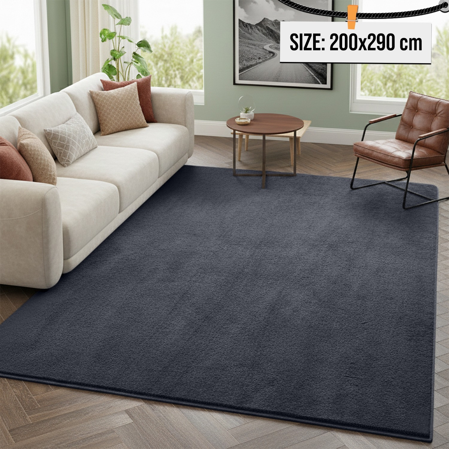 TEMU 1pc Ultra Soft Pashmina Shaggy Area Rug, Plush Cozy Carpet With Foam Backing, Solid Color Floor Mat For Bedroom, Living Room, Nursery & Modern