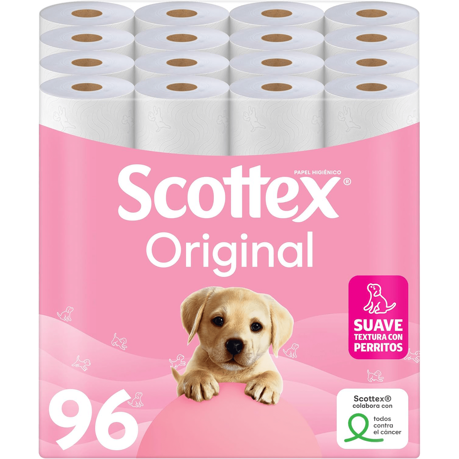 TEMU Scottex 96 Rollos de Papel Higiénico, Rollos de dos Capas que Proporcionan el Adecuado en Suavidad y Resistencia, de 16 rollos