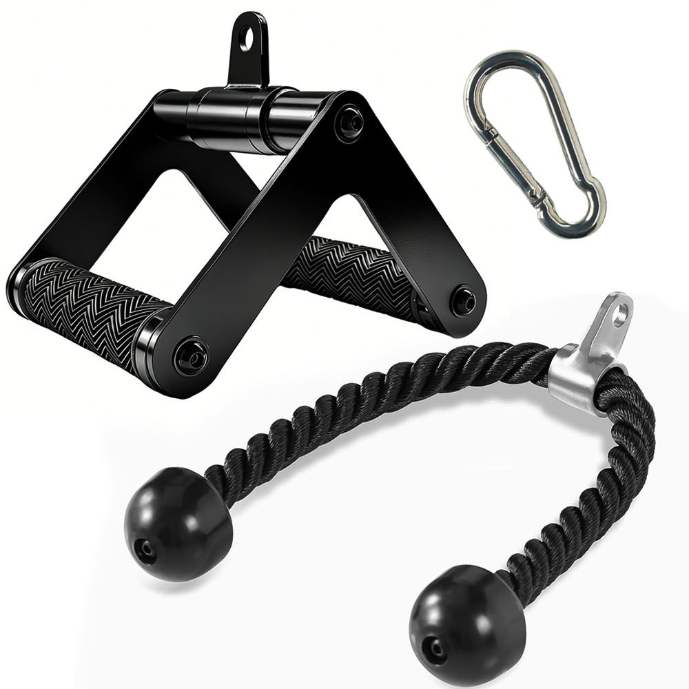 Double-ended Rope And Resistance Bar Set With 360-degree Rotation And Carabiner, Compatible With Large Fitness Equipment, An Upgrade Accessory For Synthetic Training Gear