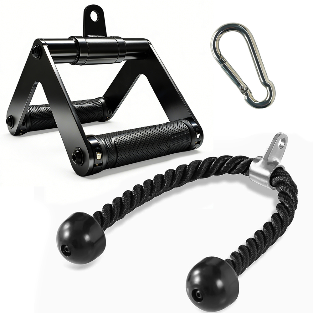 Double-ended Rope And Resistance Bar Set With 360-degree Rotation And Carabiner, Compatible With Large Fitness Equipment, An Upgrade Accessory For Synthetic Training Gear